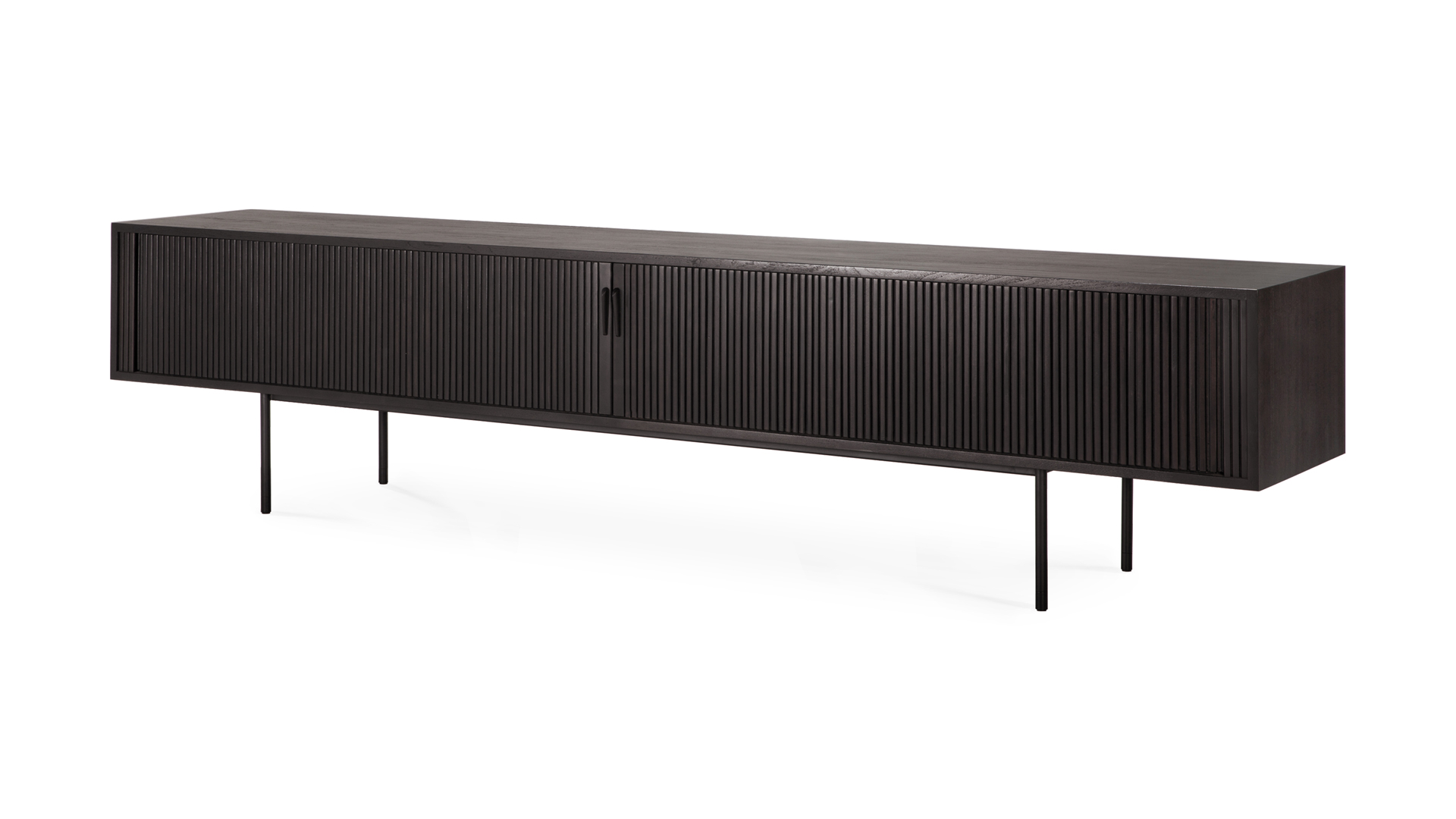 Teak black Roller Max TV cupboard 242 x 45cm Ethnicraft