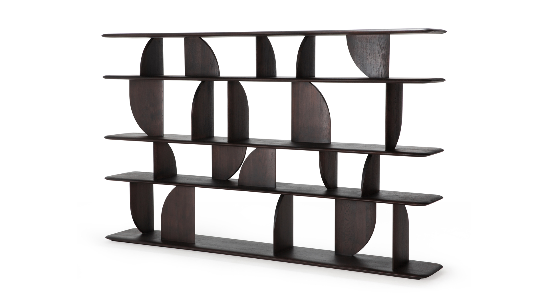 Teak Donkerbruin Geometric Rek 210 x 35cm Ethnicraft