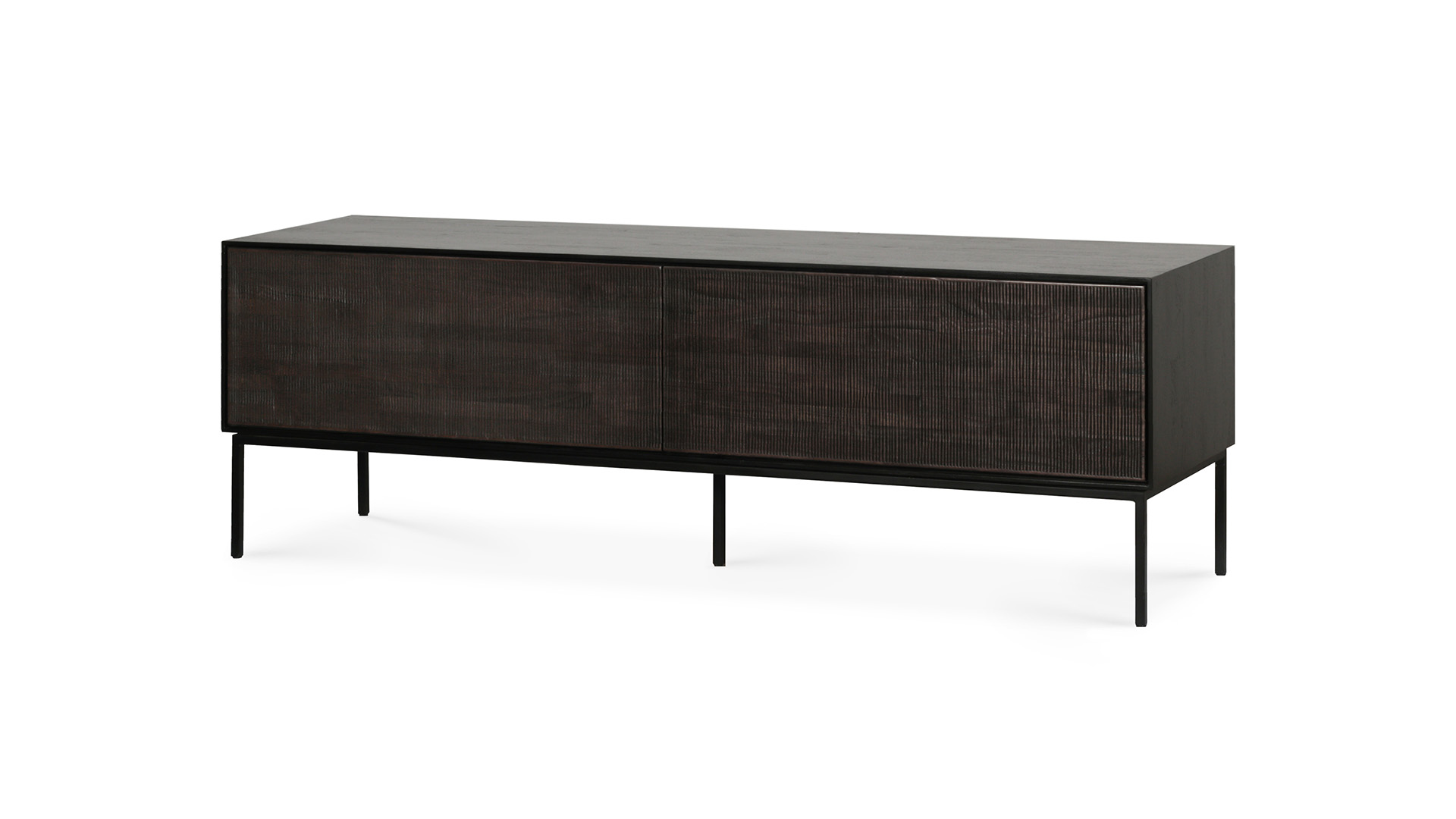 Teakholz schwarz Grooves TV Anrichte 162 x 45cm Ethnicraft