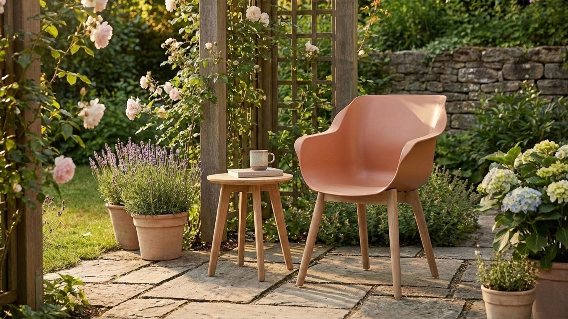 Sophie Armchair Color Italian Terra With Legs Teak Natural