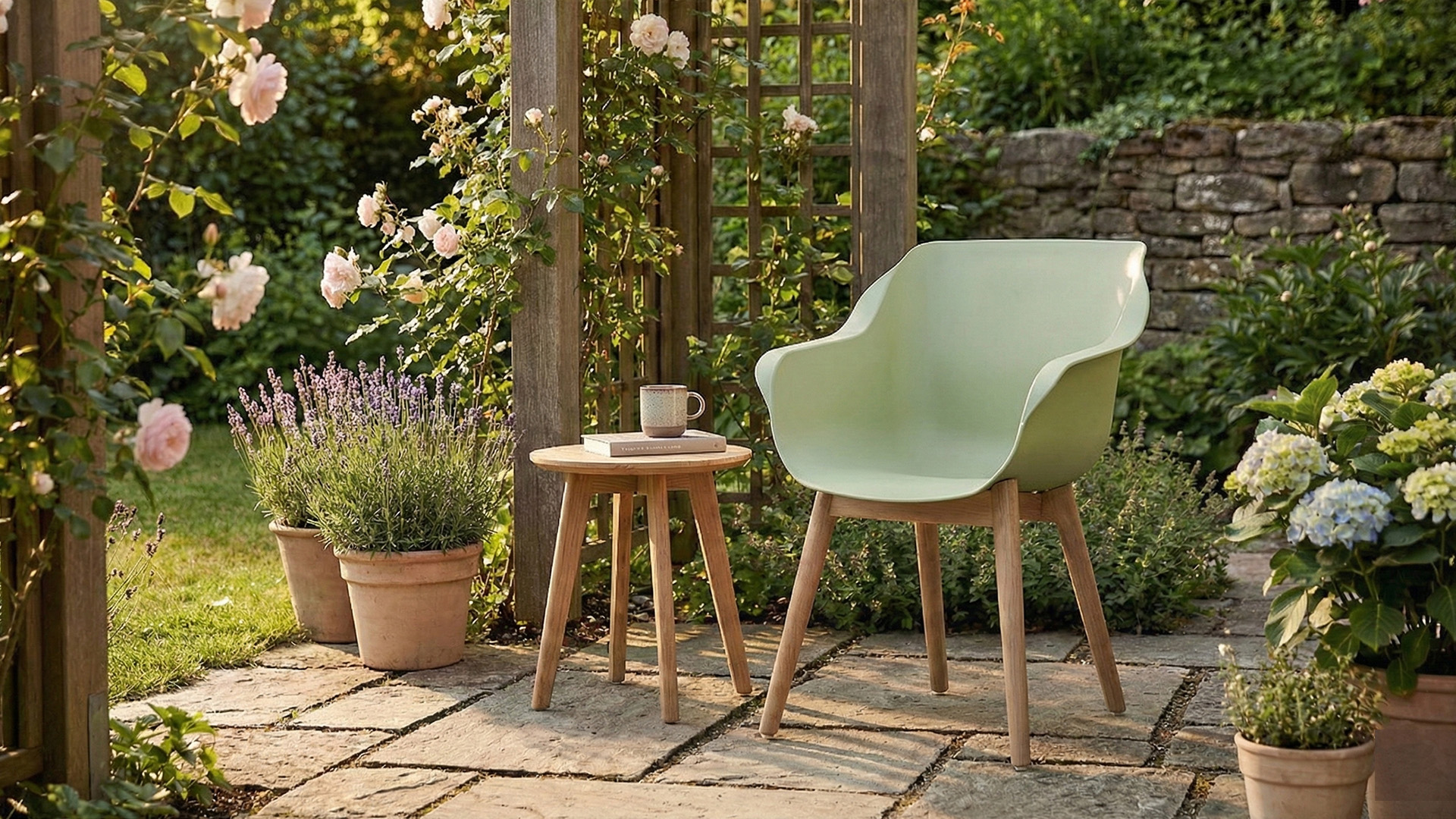 Sophie Armchair Color Moss Green With Legs Teak Natural