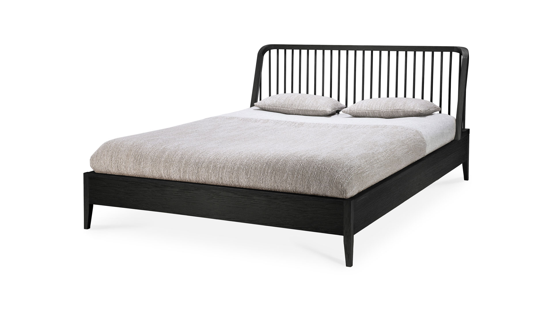 Eichenholz Schwarz Spindle Bett 190 x 210cm Ethnicraft