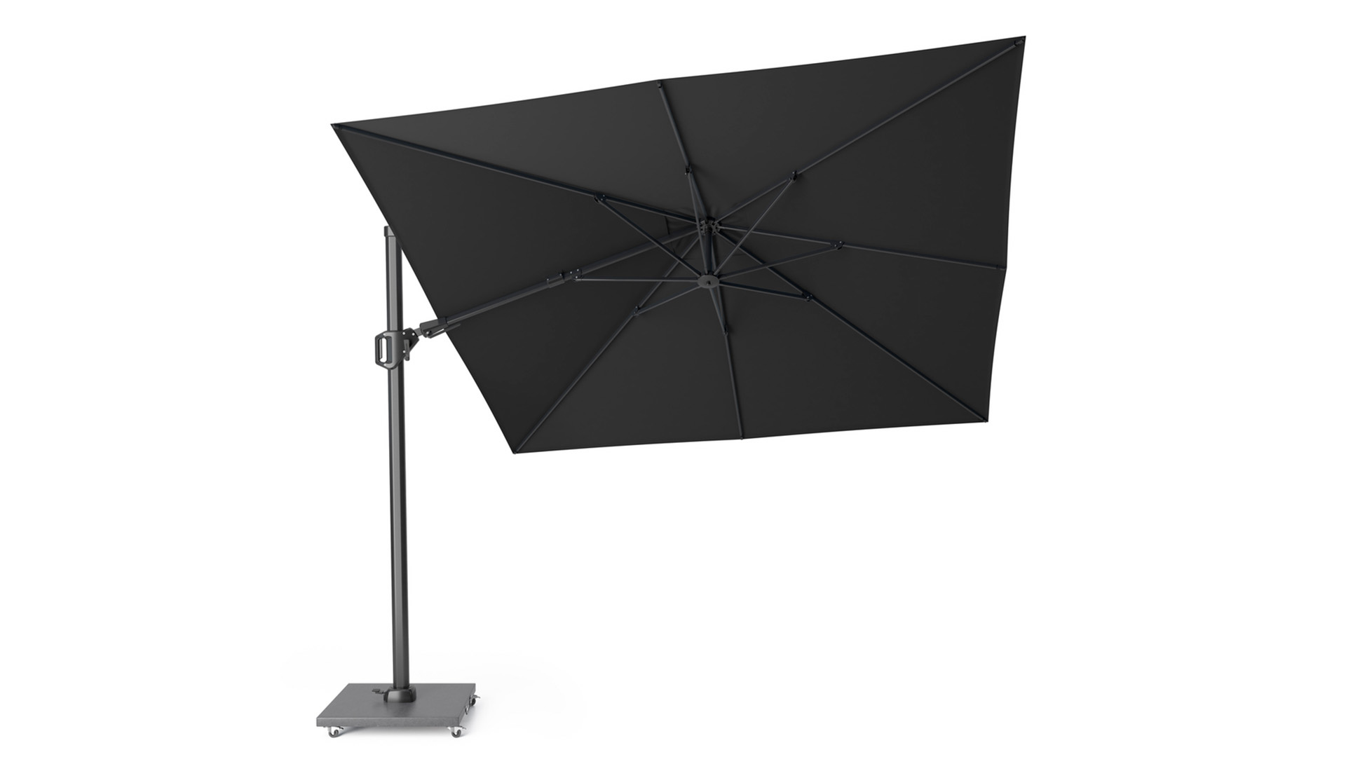 Floating parasol Challenger T2 Premium 300 x 300cm Mast Anthracite - Cloth Faded Black