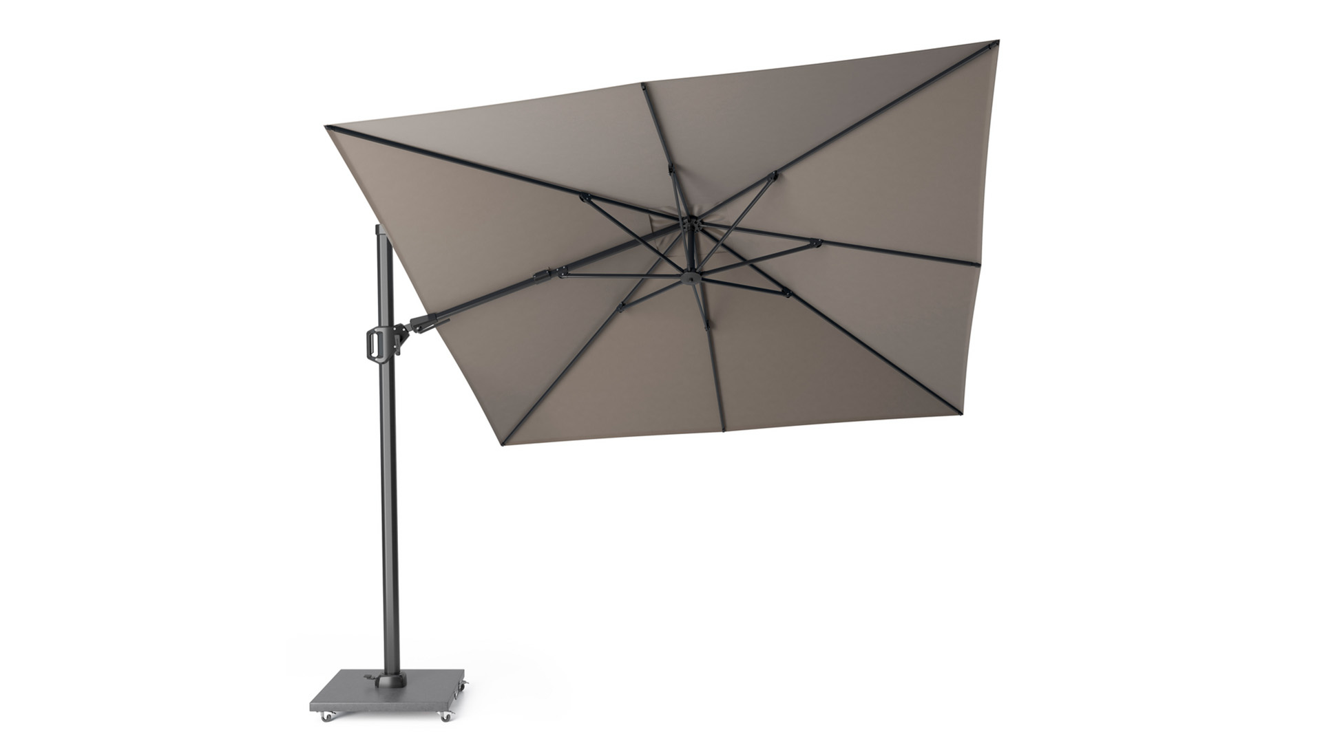 Floating parasol Challenger T2 Premium 300 x 300cm Mast Anthracite - Cloth Manhattan