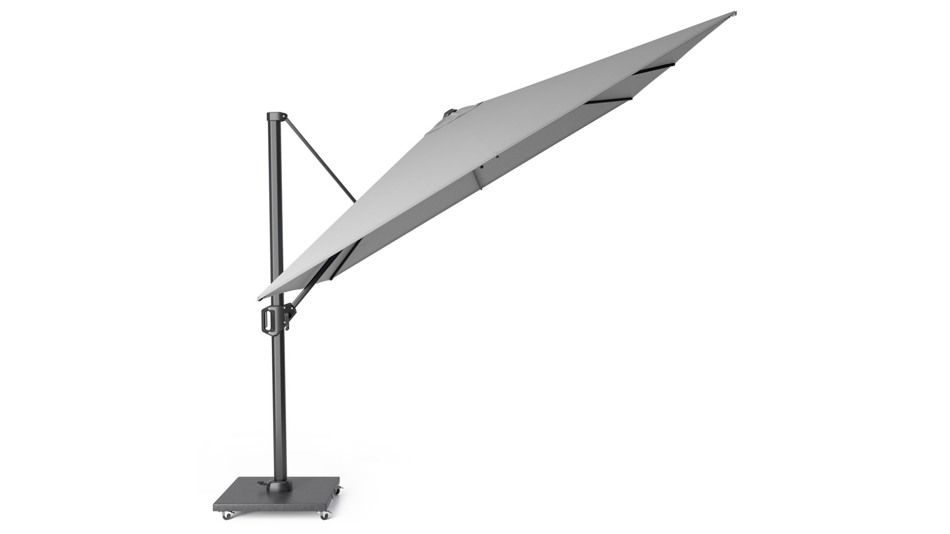 Floating parasol Challenger T1 300cm x 300cm Mast Anthracite - Cloth Light Gray