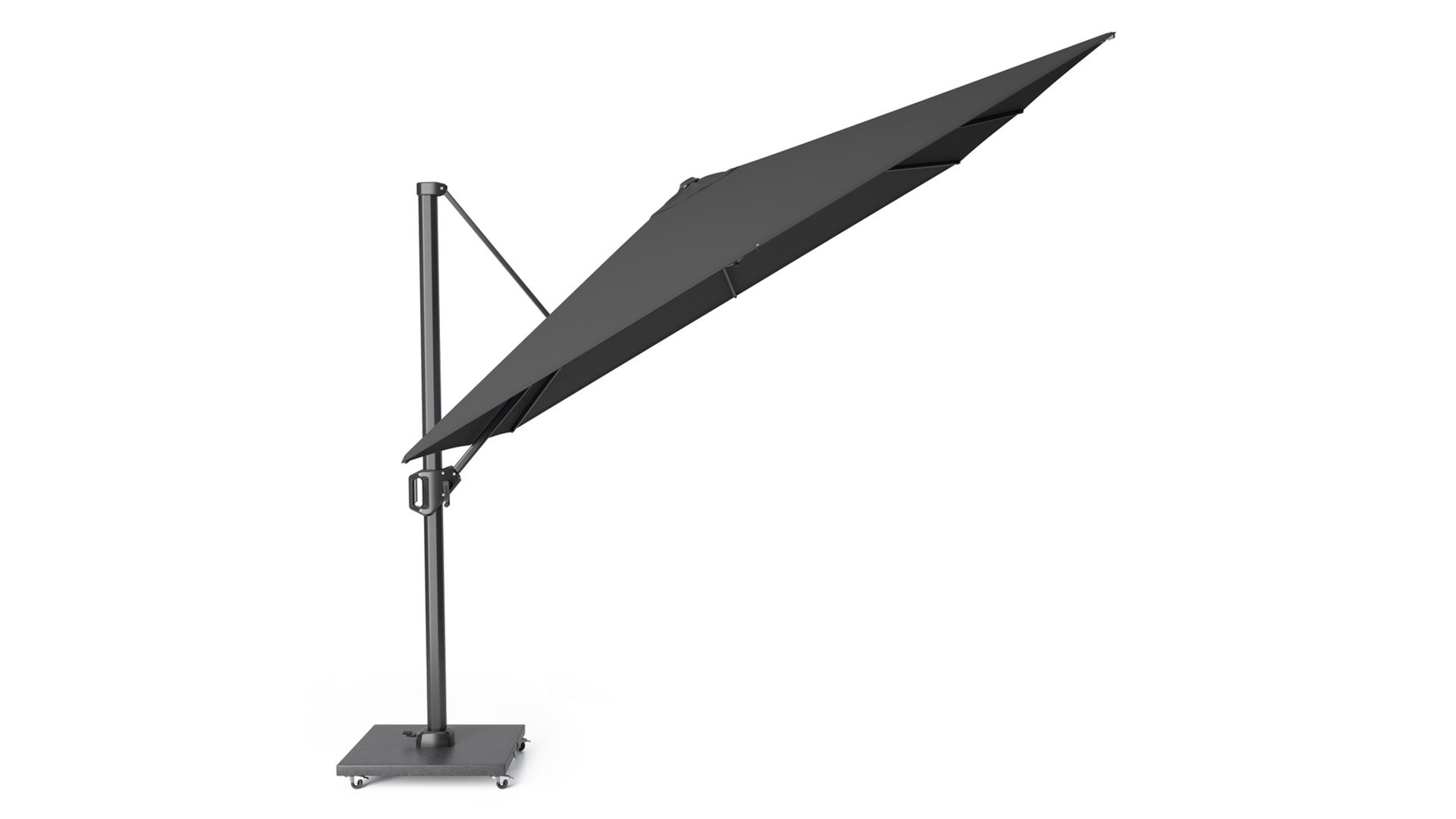 Floating parasol Challenger T1 300cm x 300cm Mast Anthracite - Black Cloth