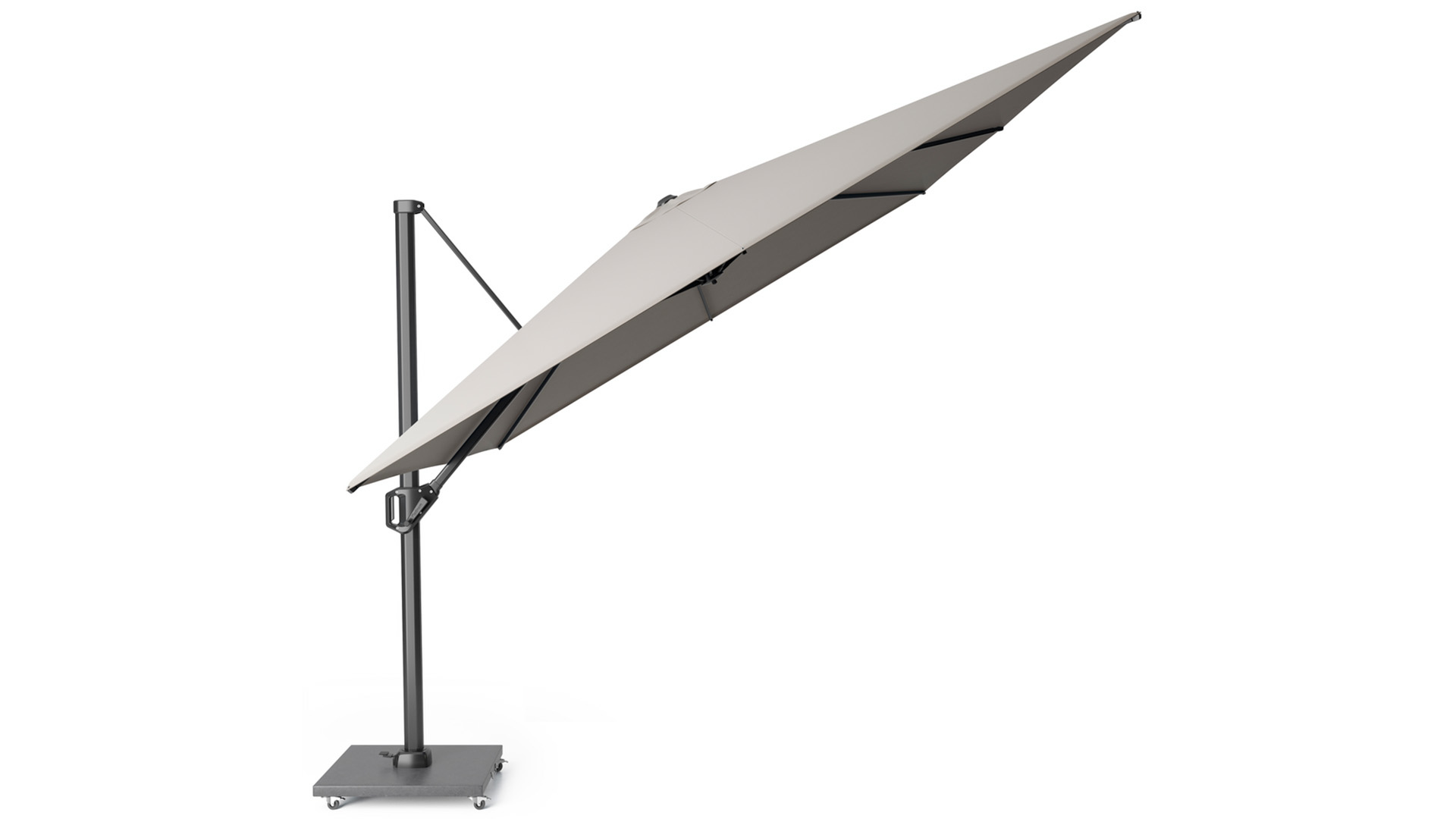 Floating parasol Challenger T1 Premium 400 x 300cm Mast Anthracite - Cloth Manhattan