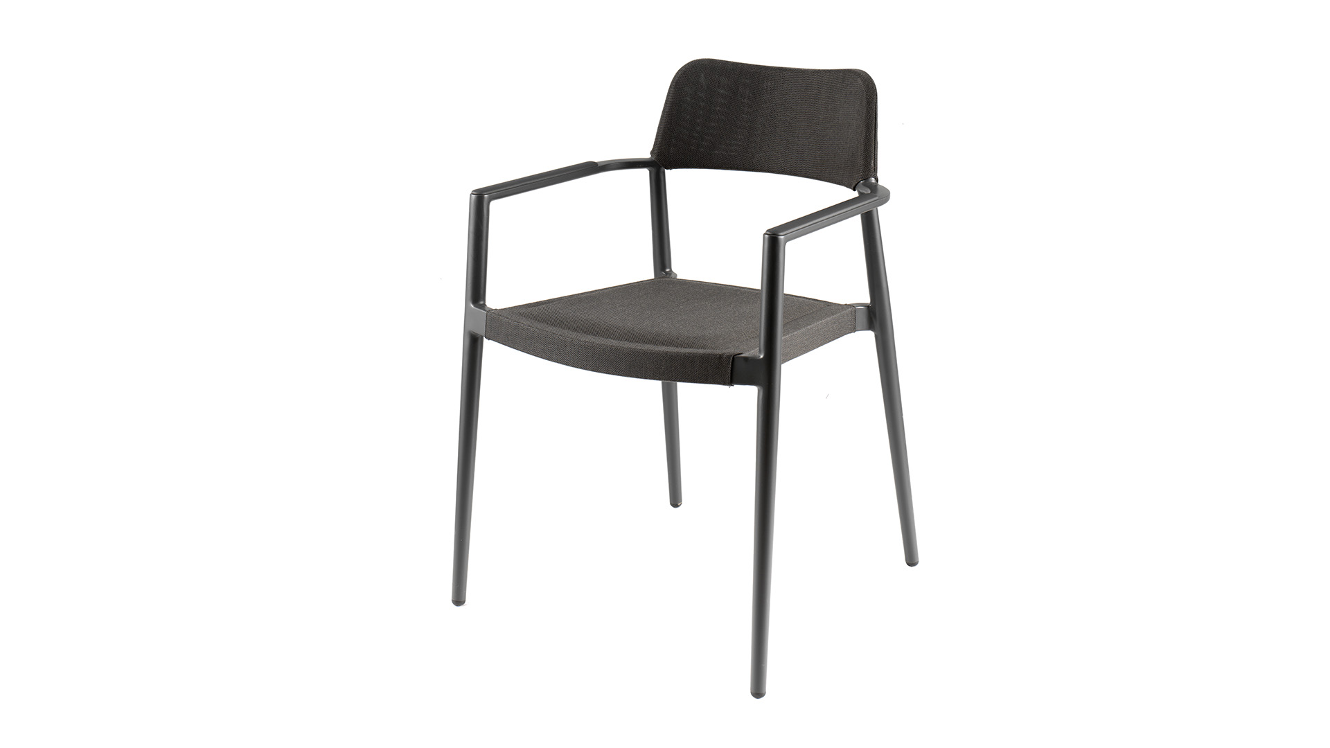 Alu Dining Sessel Chili Charcoal Mat Alu + Anthrazit Textilene