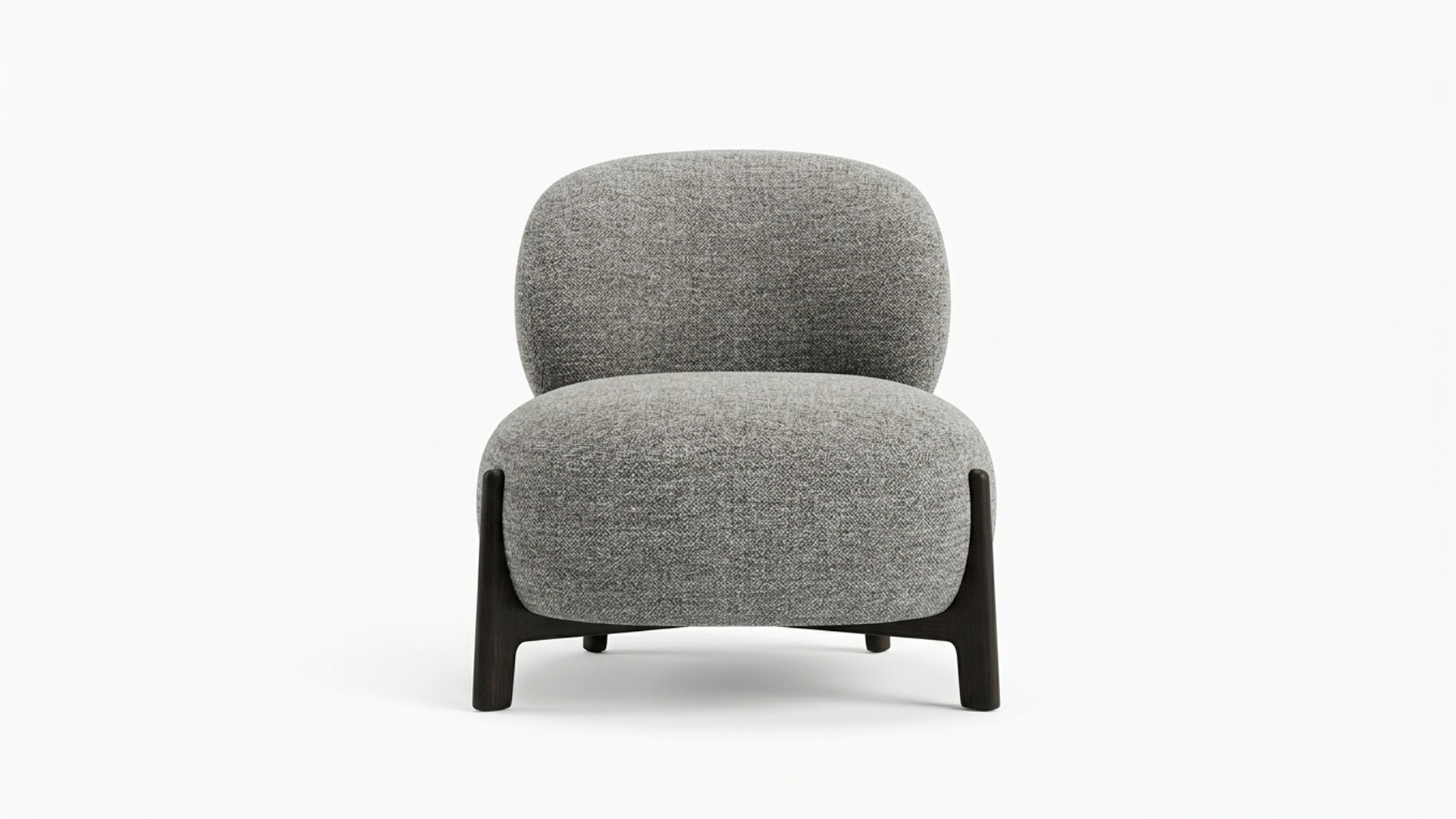 Jazz-Lounge-Sessel aus dunkelwalnussfarbenem Stoff – anthrazitgrauer Bezug – Beine aus dunkelwalnussfarbenem Stoff – VORAUSSICHTLICH IM SHOWROOM ENDE OKTOBER 2026