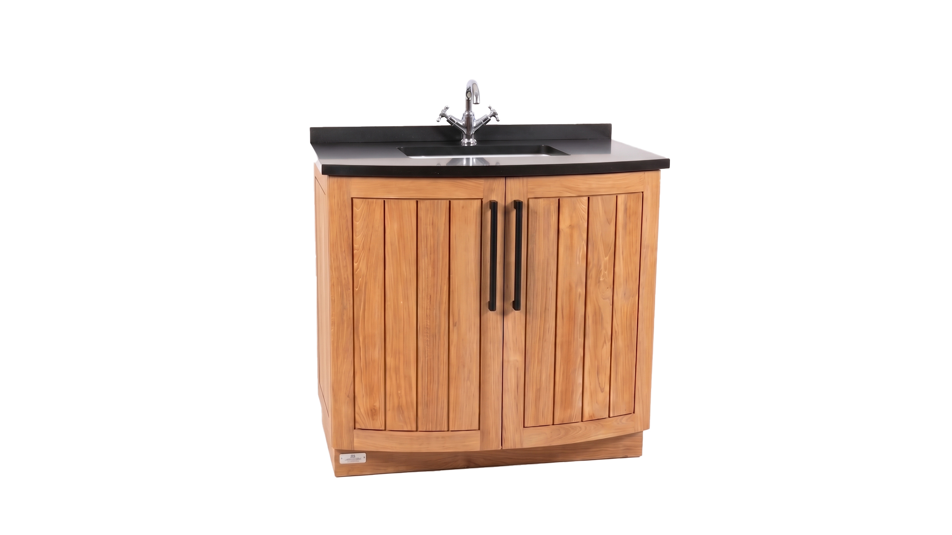 Teak Bathroom Vanity New Monaco 95 cm + Square Undermount Sink + Matte Granite