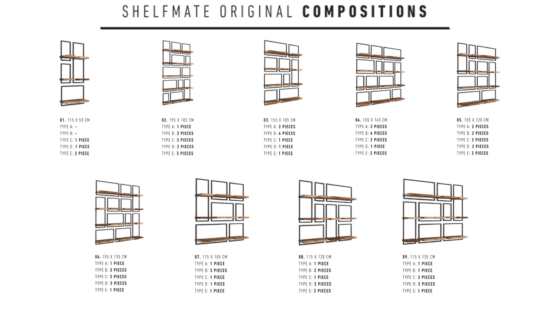 Shelfmate Typ D Walnuss / Schwarz 25 cm x 25 cm x H75 cm