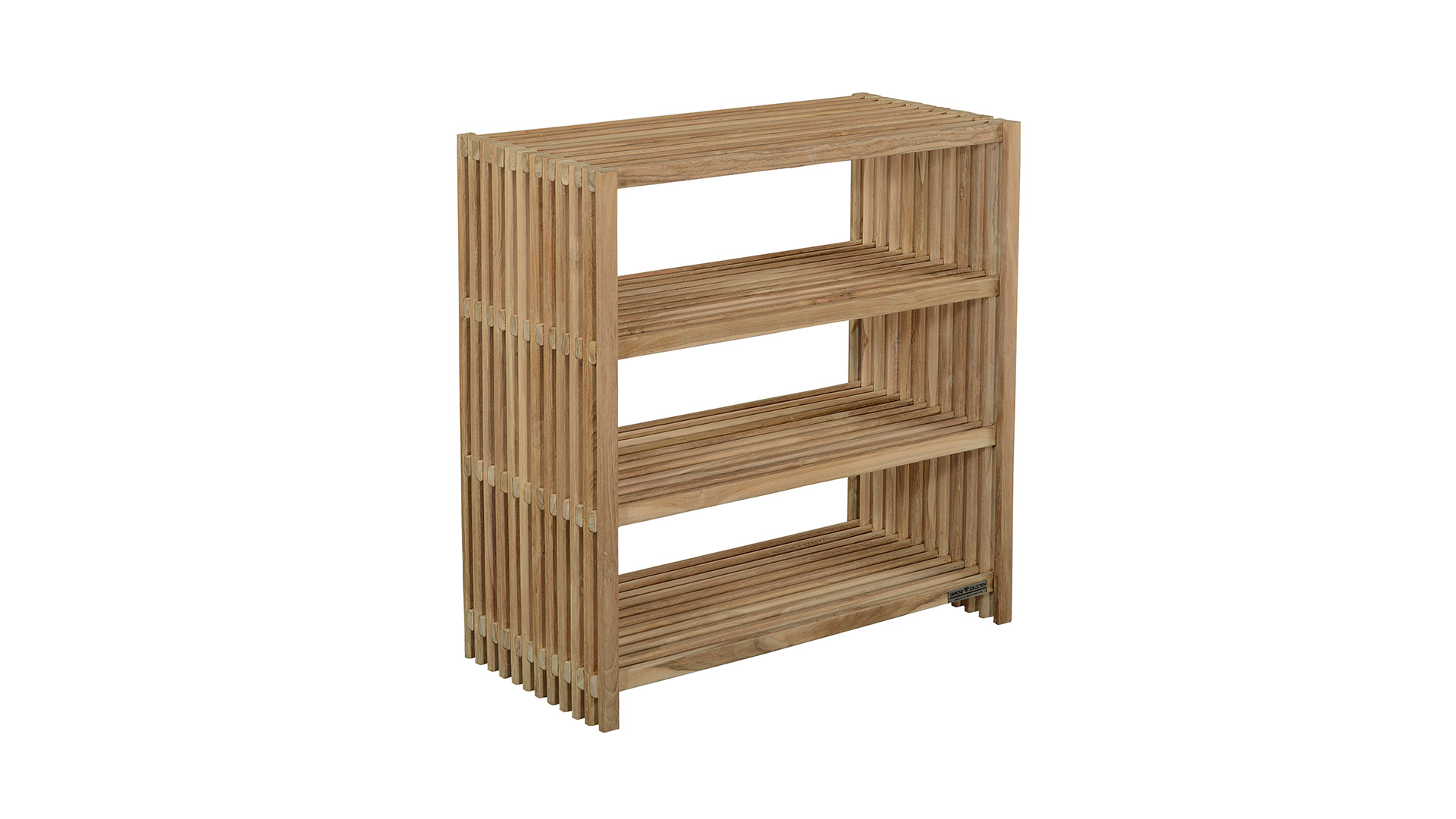 Teak Badezimmerregal Streifen 80cm x 35cm x 80cm