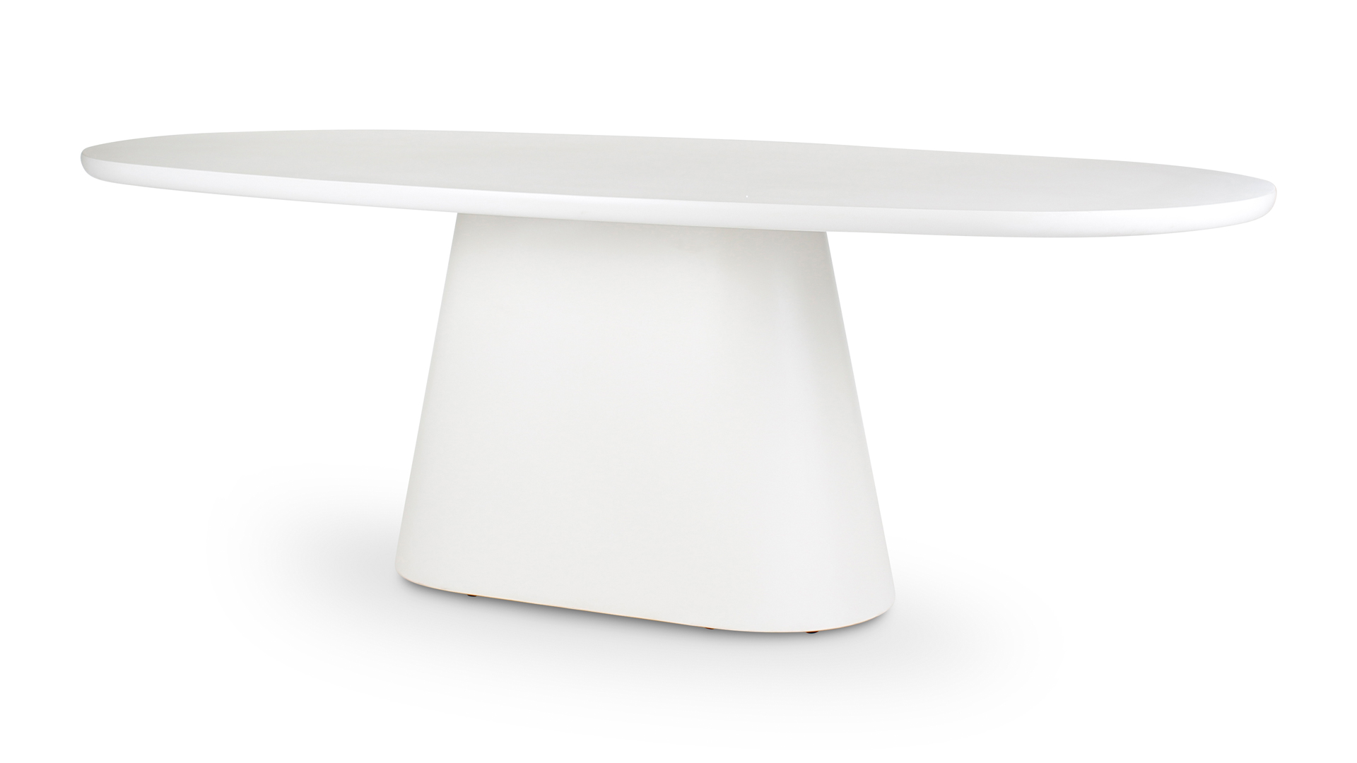 Interieurtafel Jade Organisch 220cm Met Zuilpoot - Mortex Kleur Snow