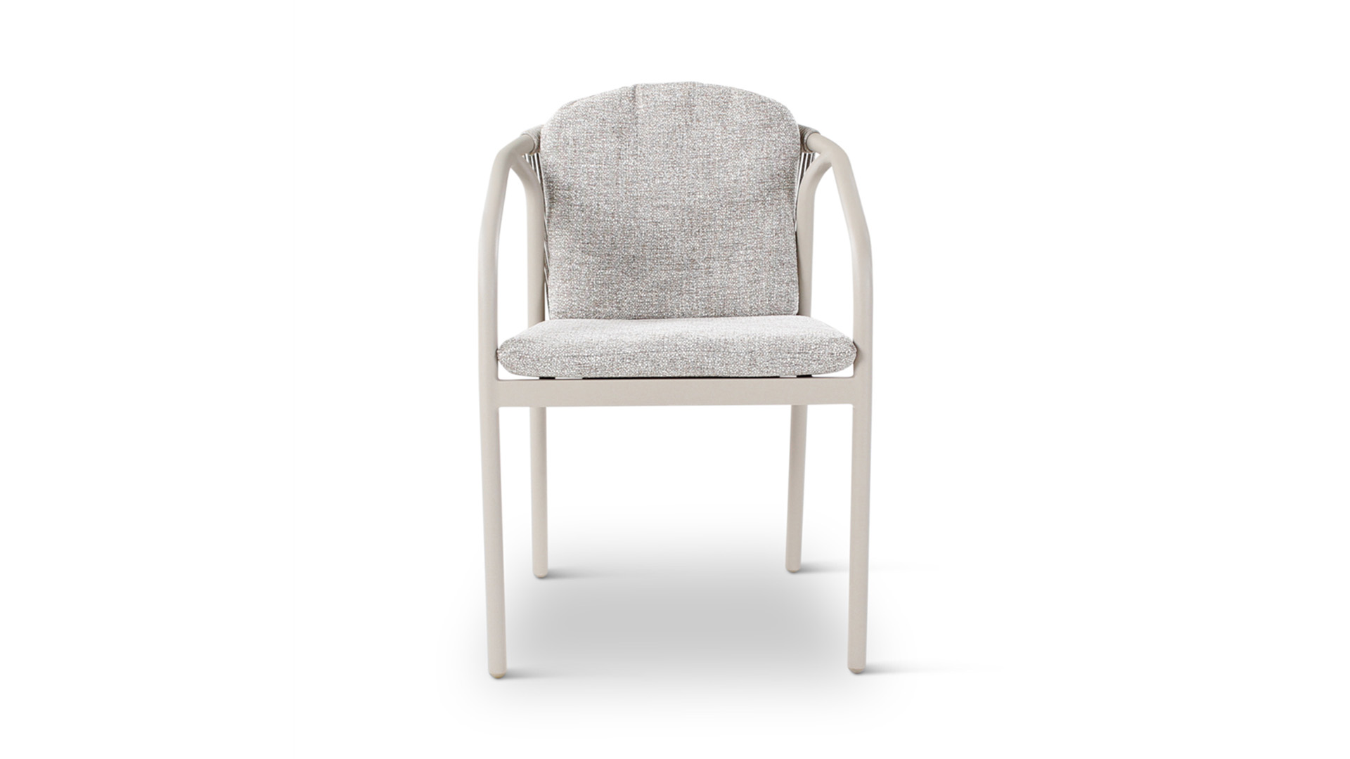 Aluminum Stacking Chair Sevan Topo Mat Rope Stone + Quick-Drying Cushions Ensis