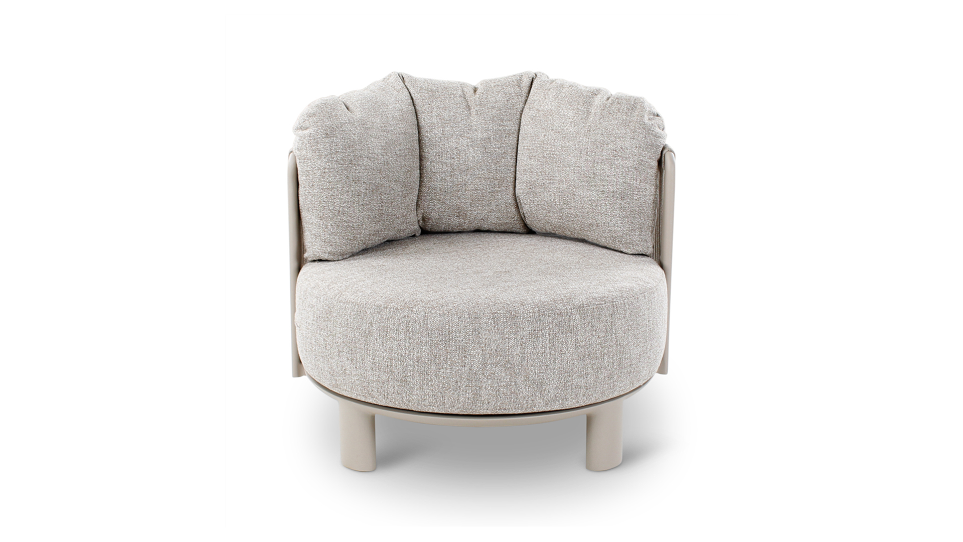 Alu Lounge Nimbo 1-seater Frame Topo - Stone Weaving + Quick-drying Cushions Ensis + Cover Alu Lounge Nimbo 1-seater Frame Topo - Stone Weaving + Quick-drying Cushions Ensis + Cover