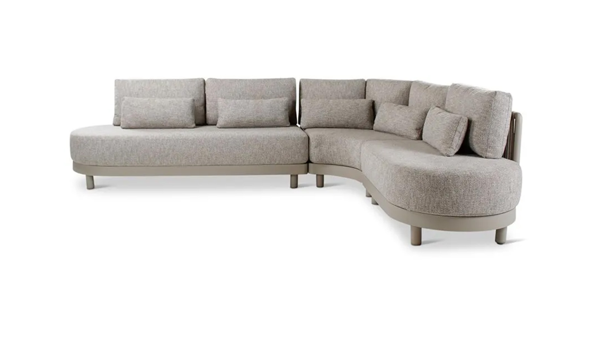 Alu Corner Lounge Dubai Alu Frame Topo - Stone Weaving + QDF Cushions Ensis