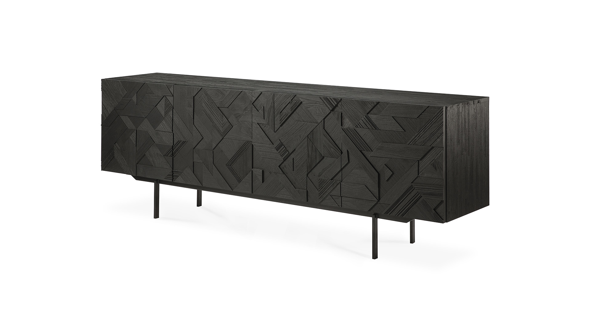 Teak Zwart Graphic Buffetkast 224 x 45cm Ethnicraft