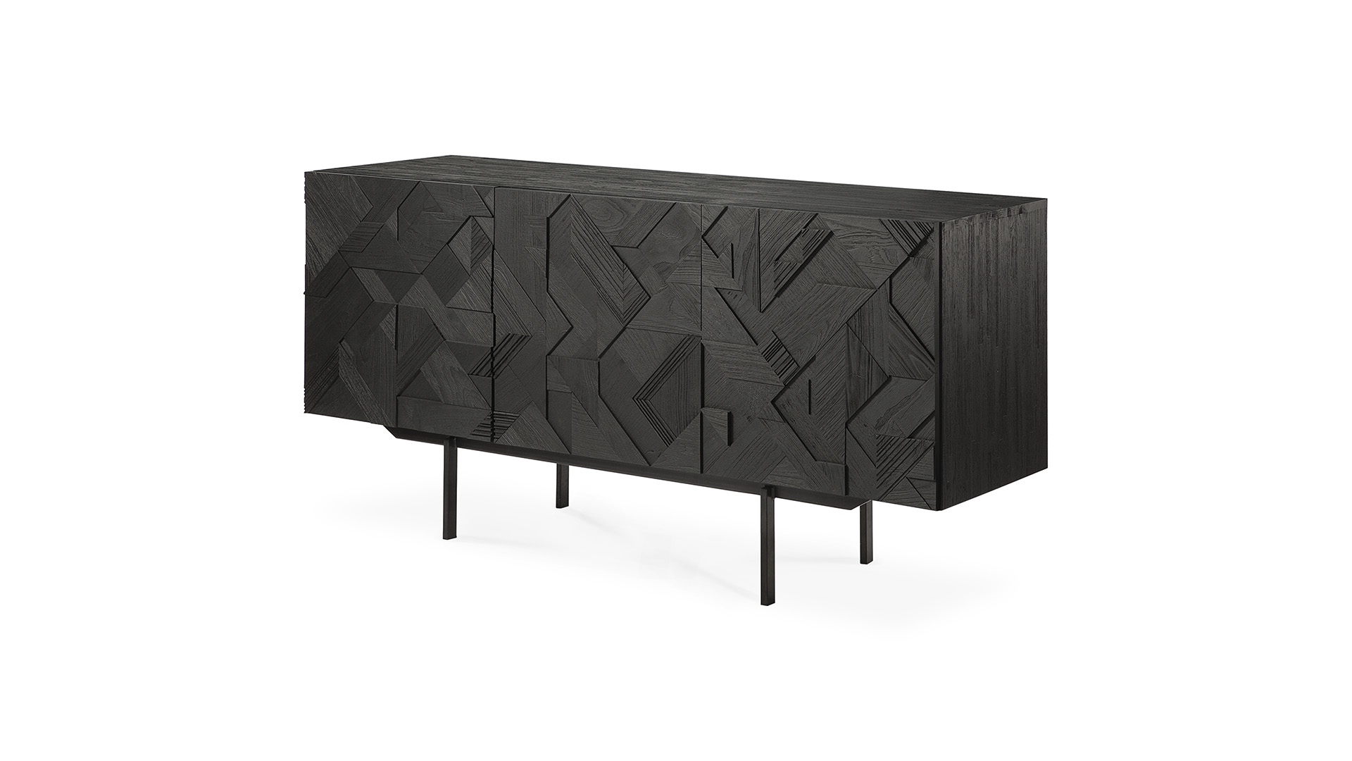 Teak Zwart Graphic Buffetkast 168 x 45cm Ethnicraft
