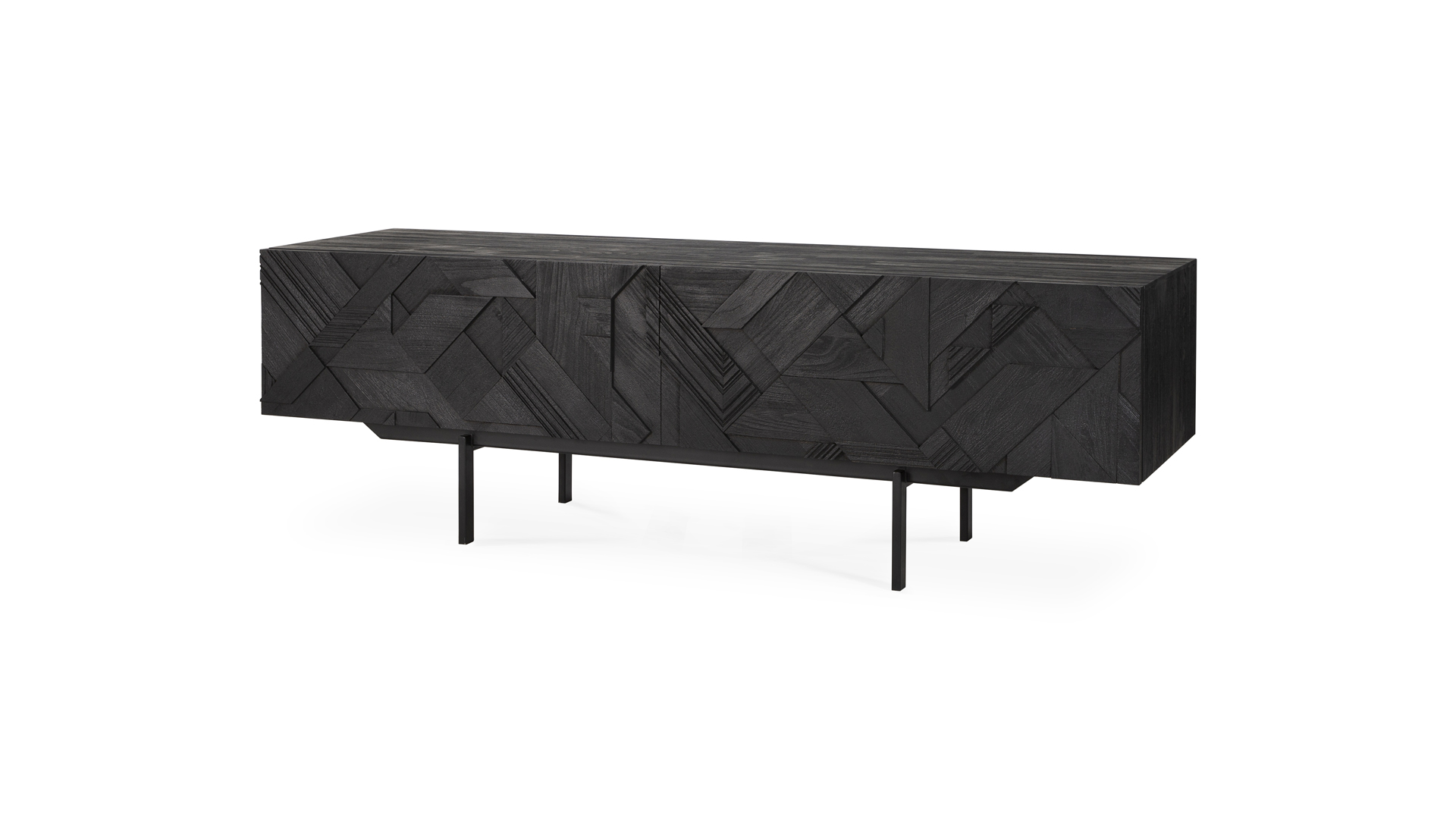 Teakholz schwarz Graphic TV Anrichte 160 x 45cm Ethnicraft