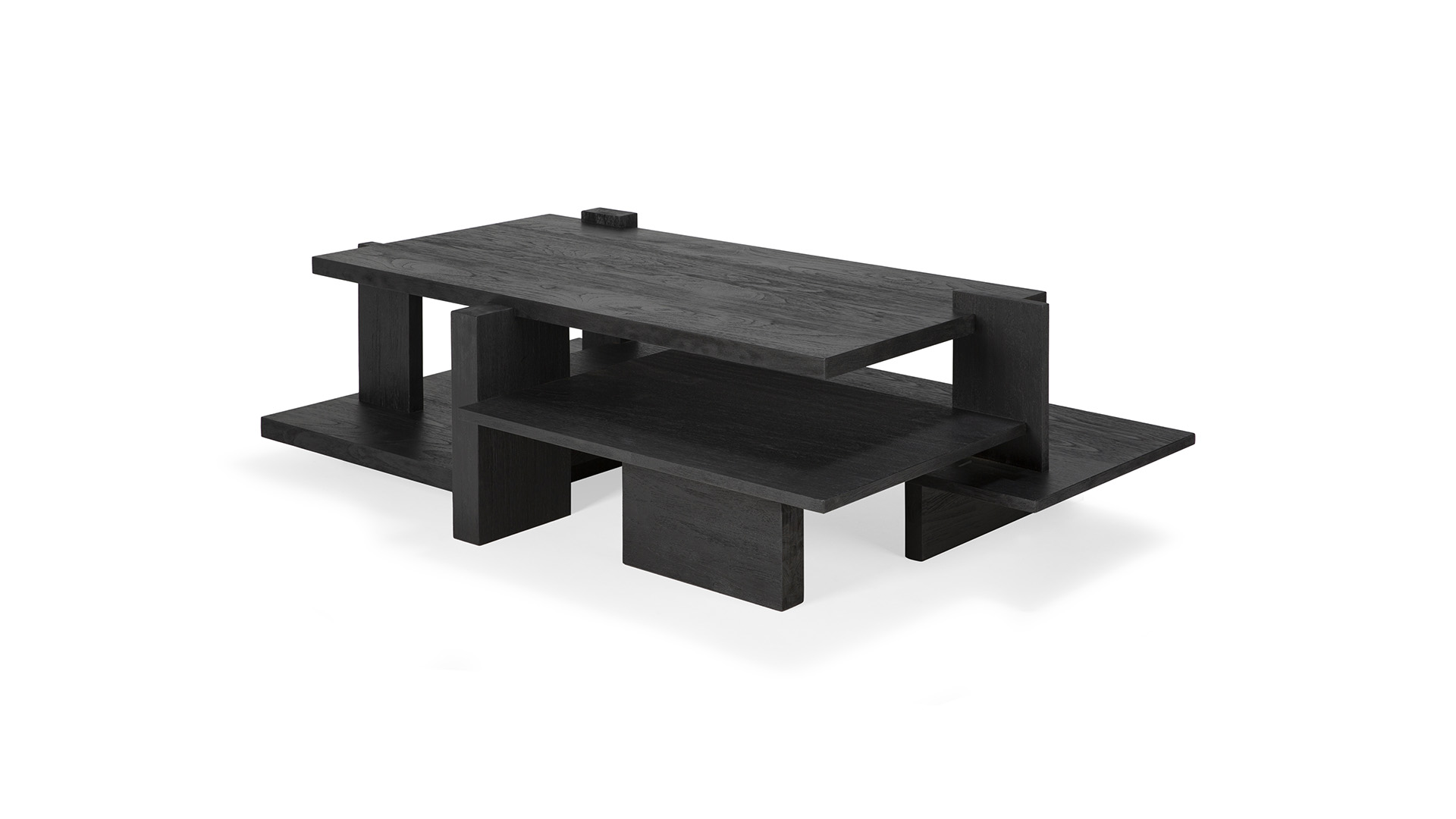 Teakholz schwarz Abstract Couchtisch 140 x 85cm Ethnicraft Teakholz schwarz Abstract Couchtisch 140 x 85cm Ethnicraft