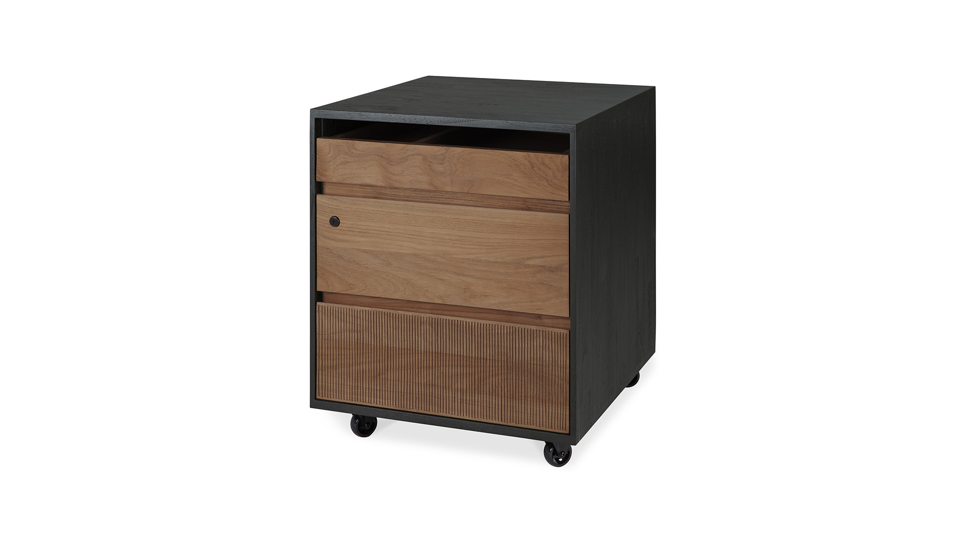 Teakholz schwarz Office Box Oscar 50 x 56cm Ethnicraft