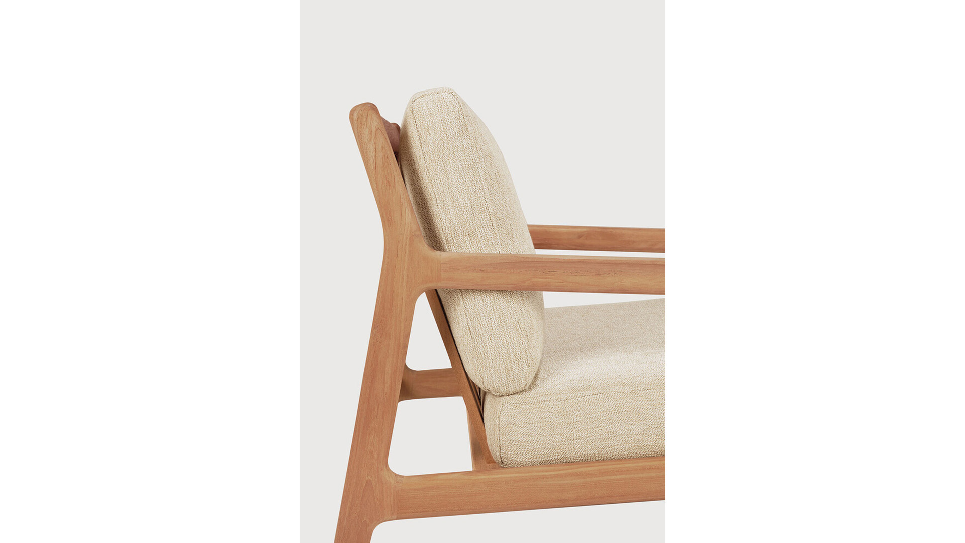 Teak Jack Garden Chair 76cm Teak Natural + Cushion Natural - Ethnicraft