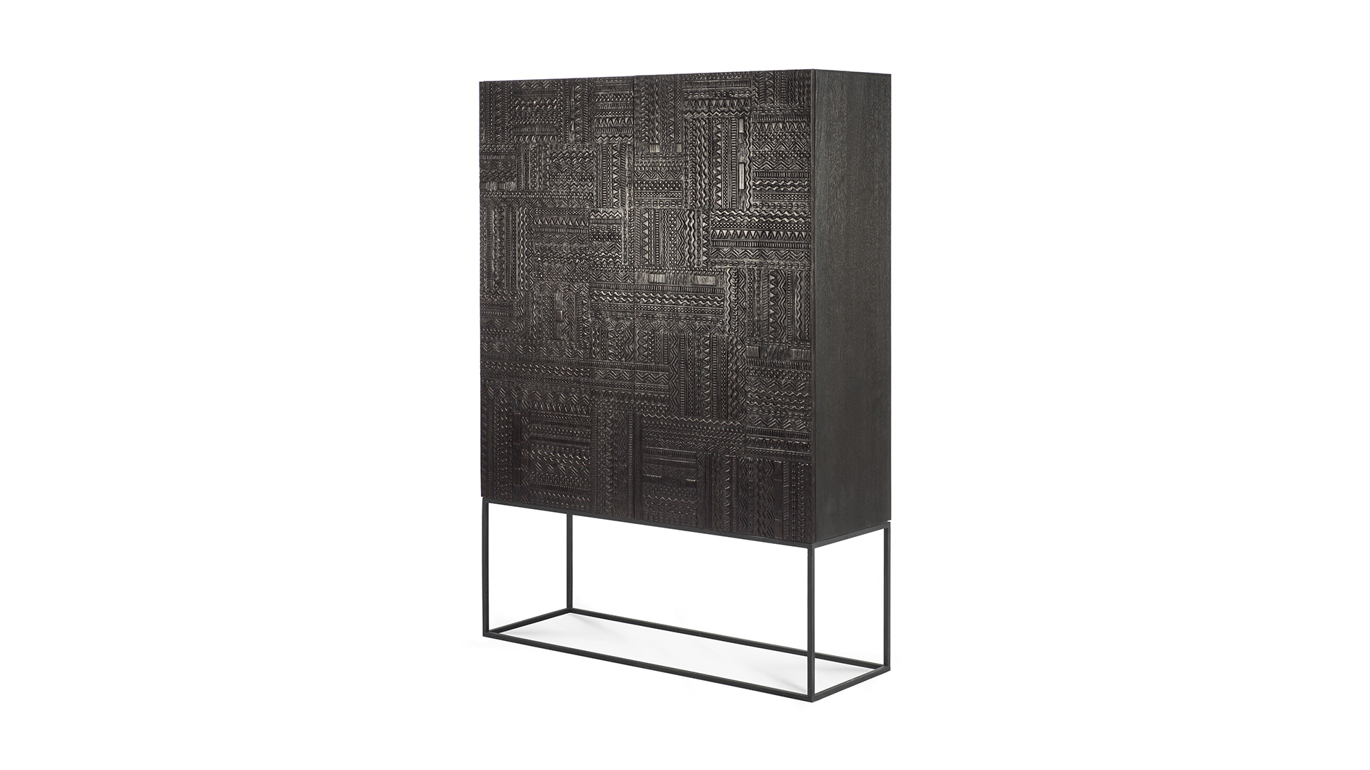 Teak black Tabwa cupboard 126 x 45cm Ethnicraft