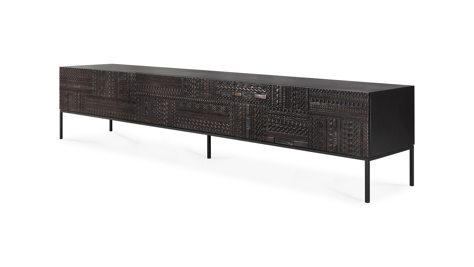 Teck noir Meuble TV Tabwa 240 x 45cm Ethnicraft