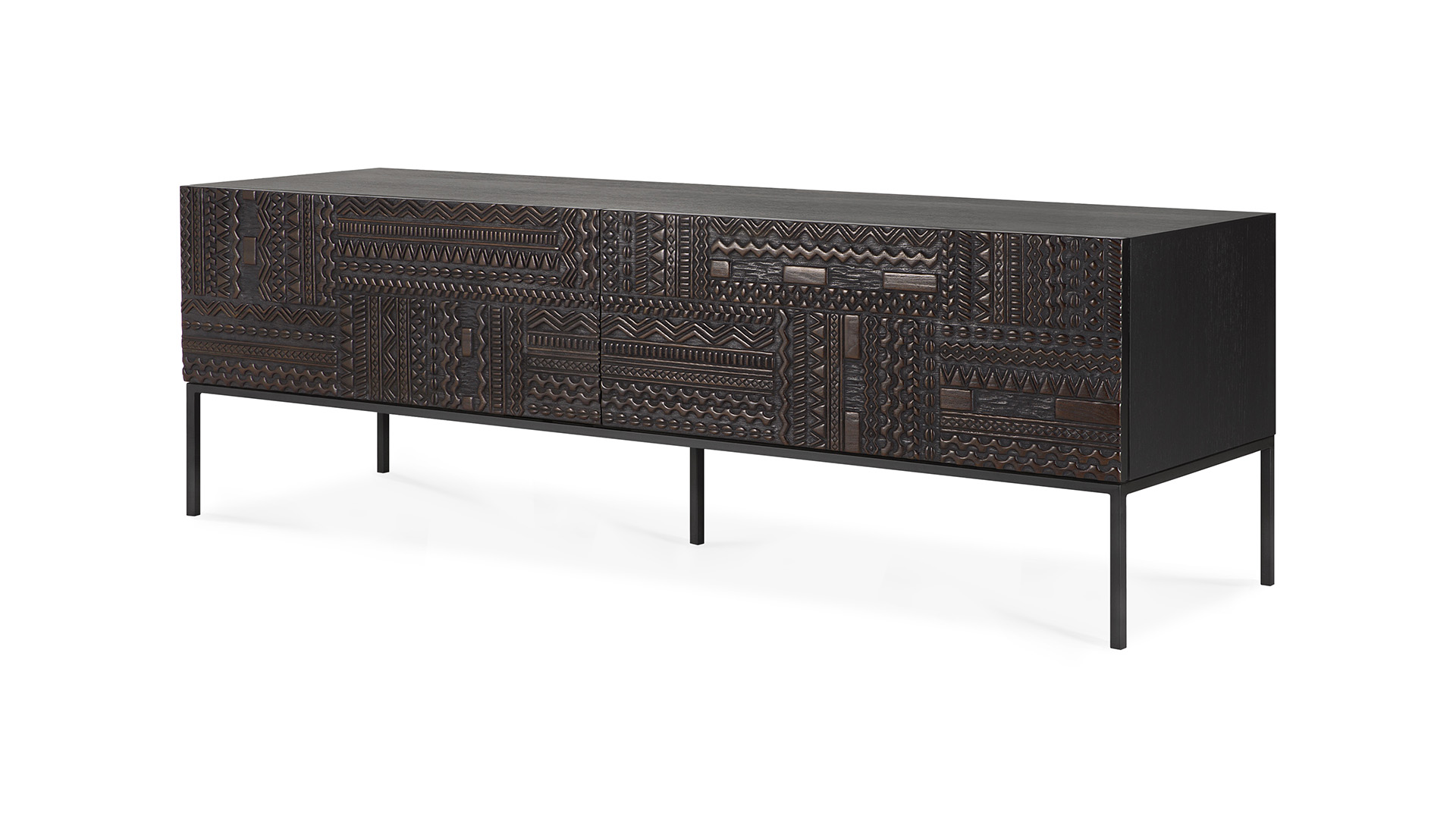 Teakholz schwarz Tabwa TV Anrichte 160 x 45cm Ethnicraft