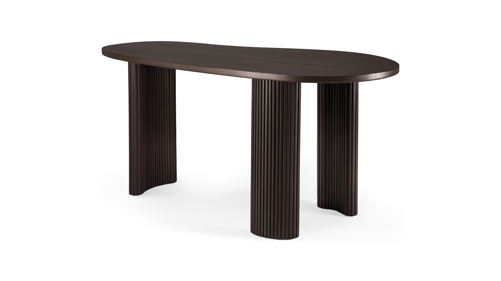 Mahogany dark brown Boomerang desk 160 x 83cm Ethnicraft