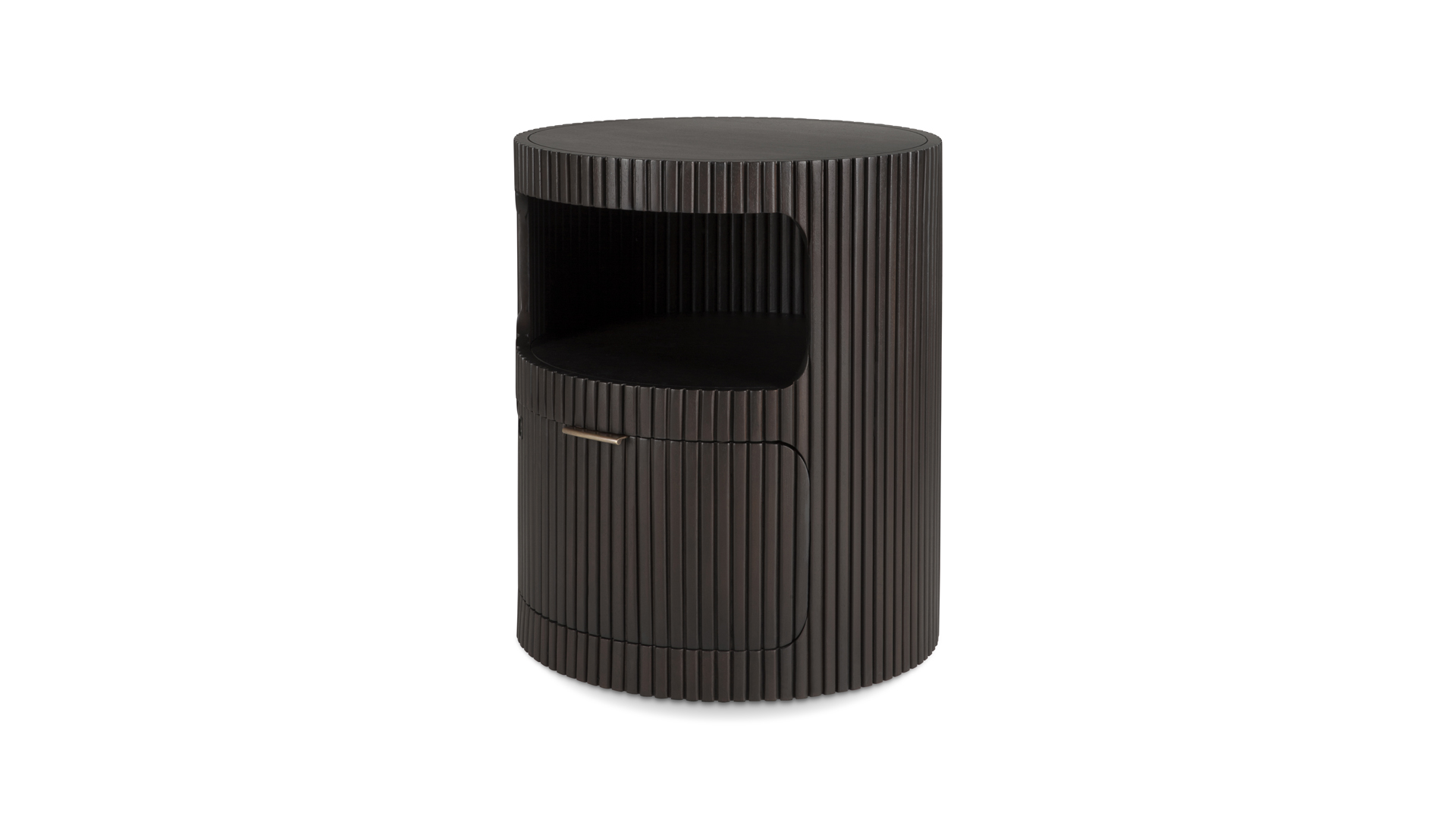 Mahogany dark brown Boomerang drawer unit 45 x 45cm Ethnicraft