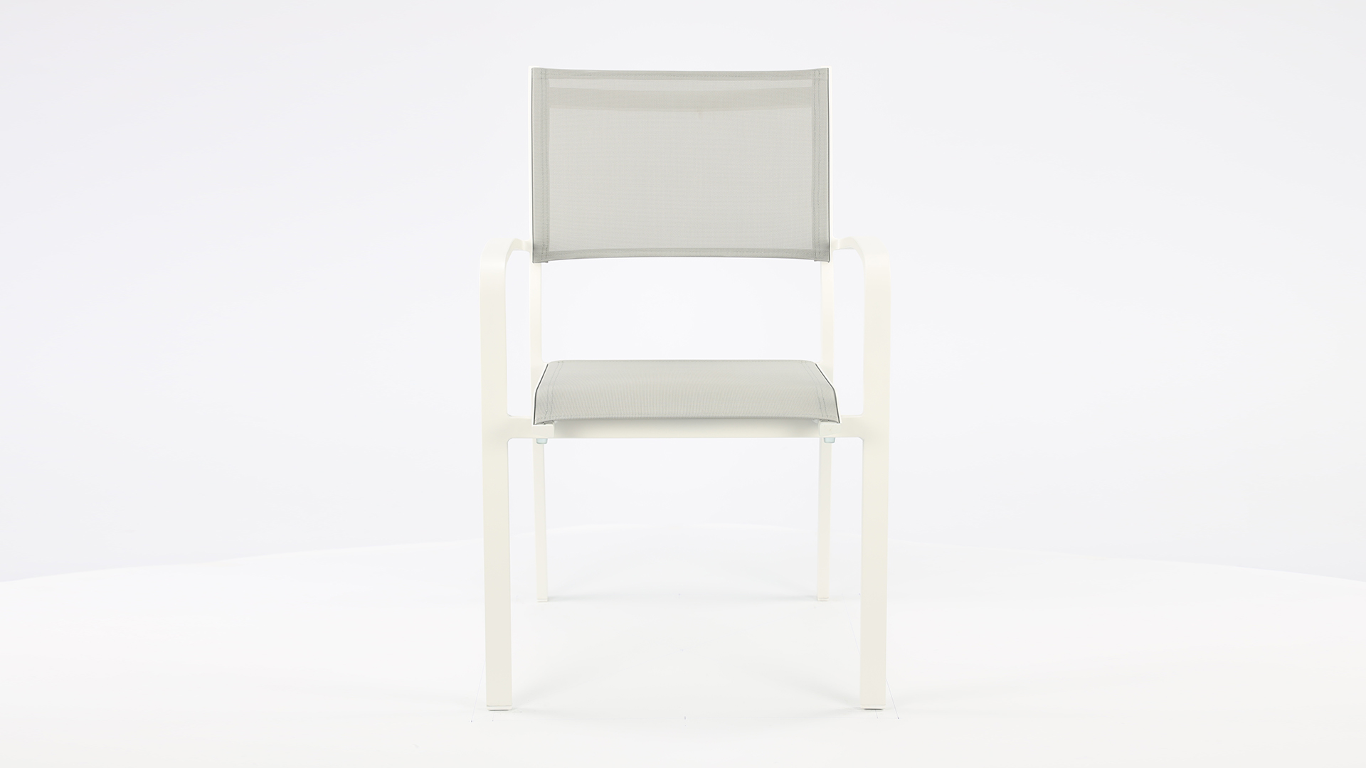 Alu Stacking Chair Saint-Tropez White Matt - Light Grey Textilene 