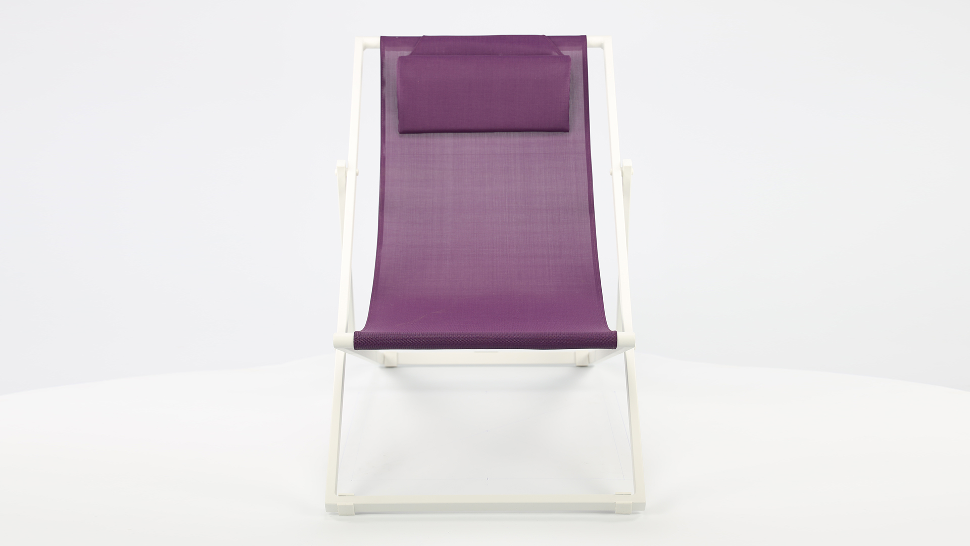 Alu Libec Transat White Mat - Aubergine Purple Textilene