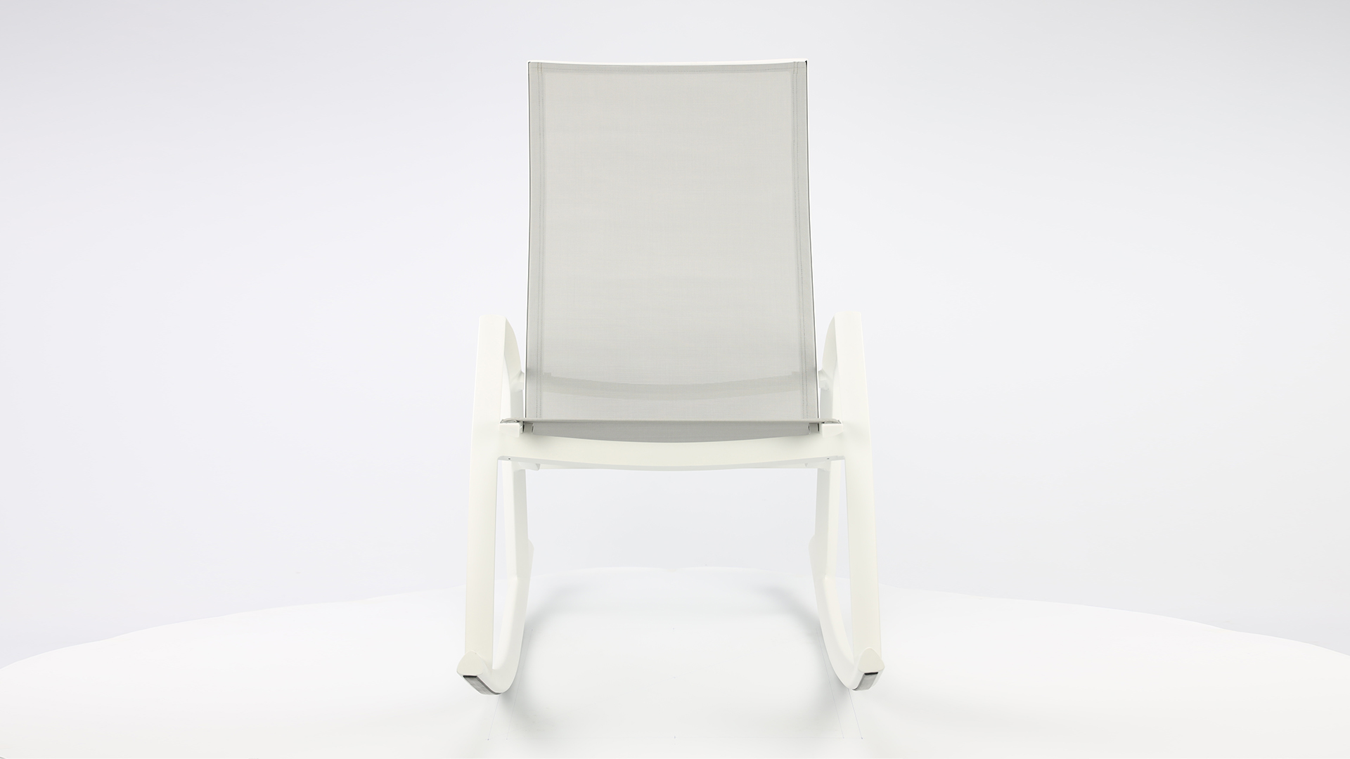 Alu Schommelstoel Kennedy White Mat - Light Grey Textilene  