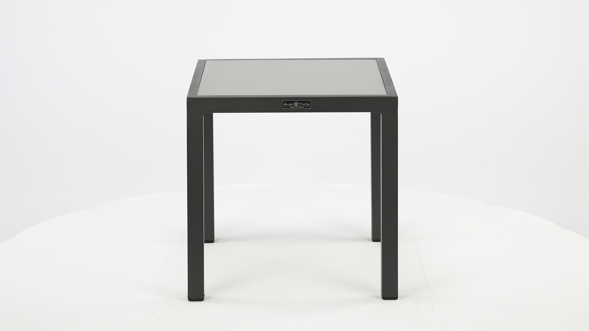 Alu Side Table Nova Charcoal Mat 45 x 45 x H45cm + Light Grey Glass