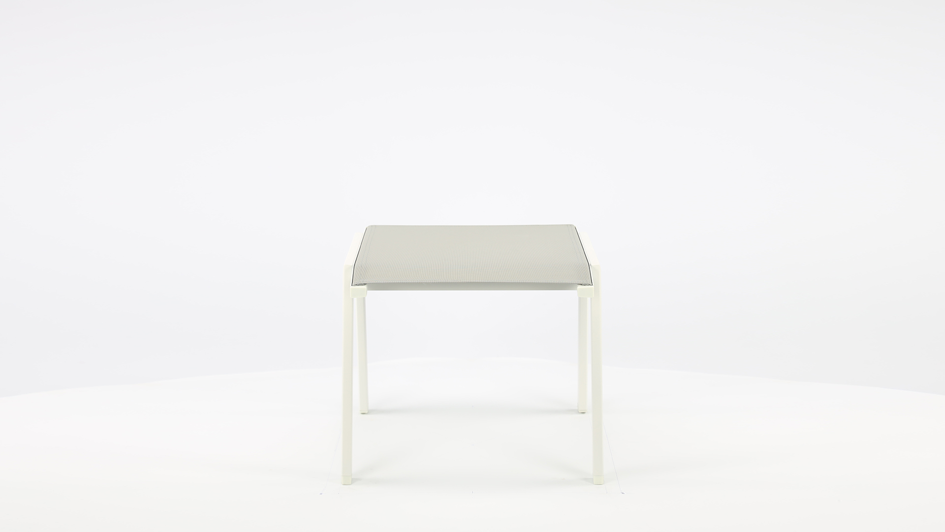 Alu Footstool Tinos Reclining White Matt - Light Grey Textilene