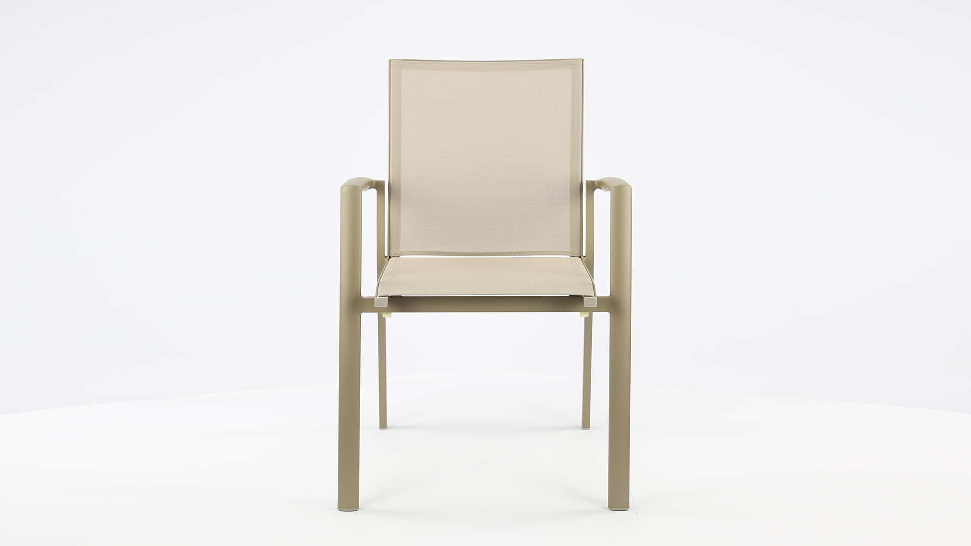 Alu Stacking Chair Sydney Champagne Matt - Light Taupe Textilene