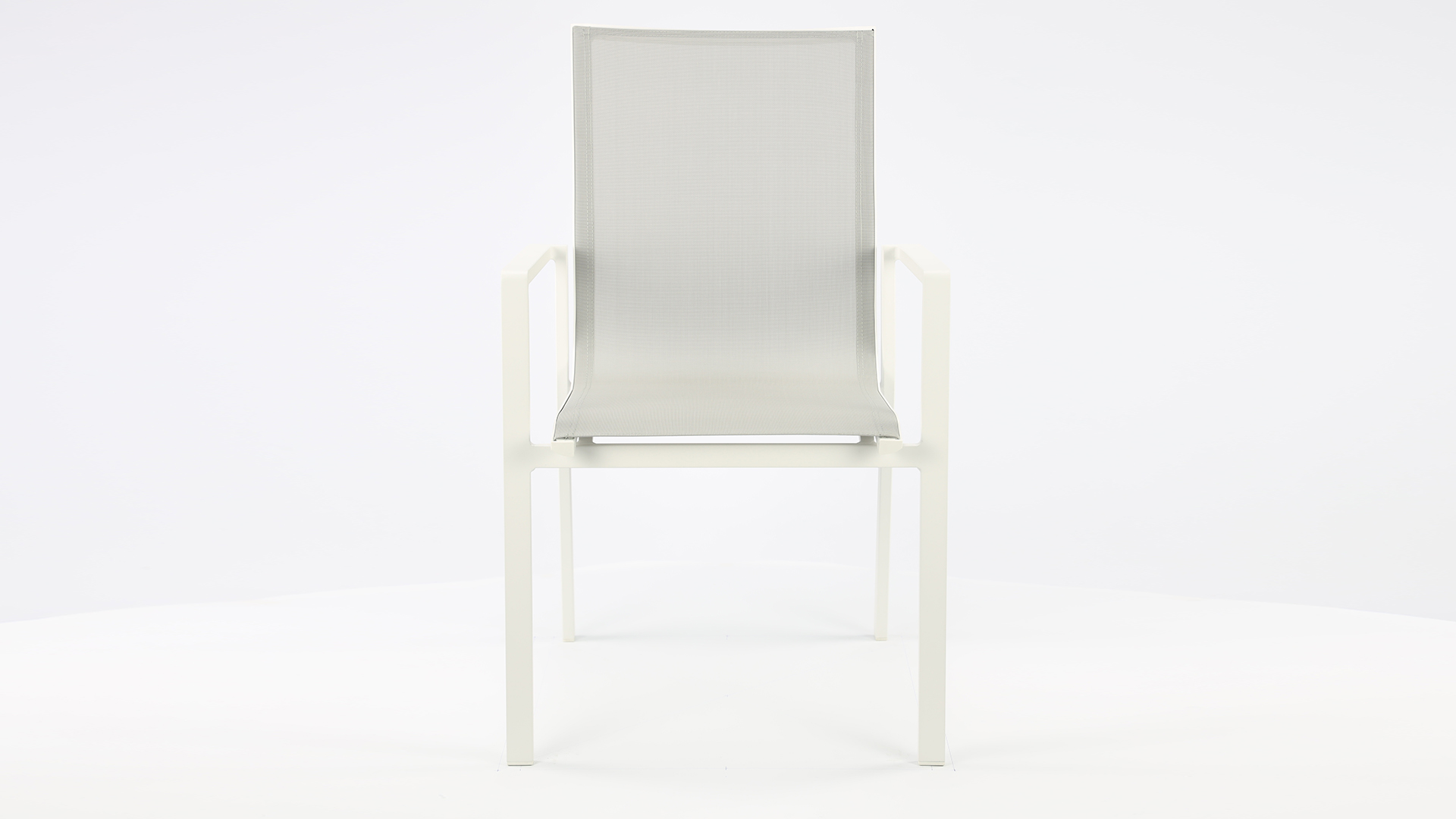 Alu Stapelstoel Napoli White Mat - Light Grey Textilene