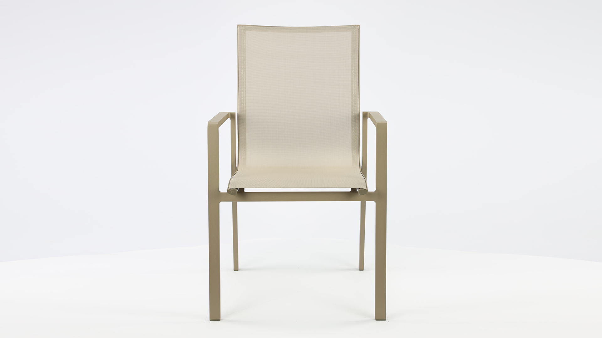 Alu Stapelstoel Napoli Champagne Mat - Light Taupe Textilene