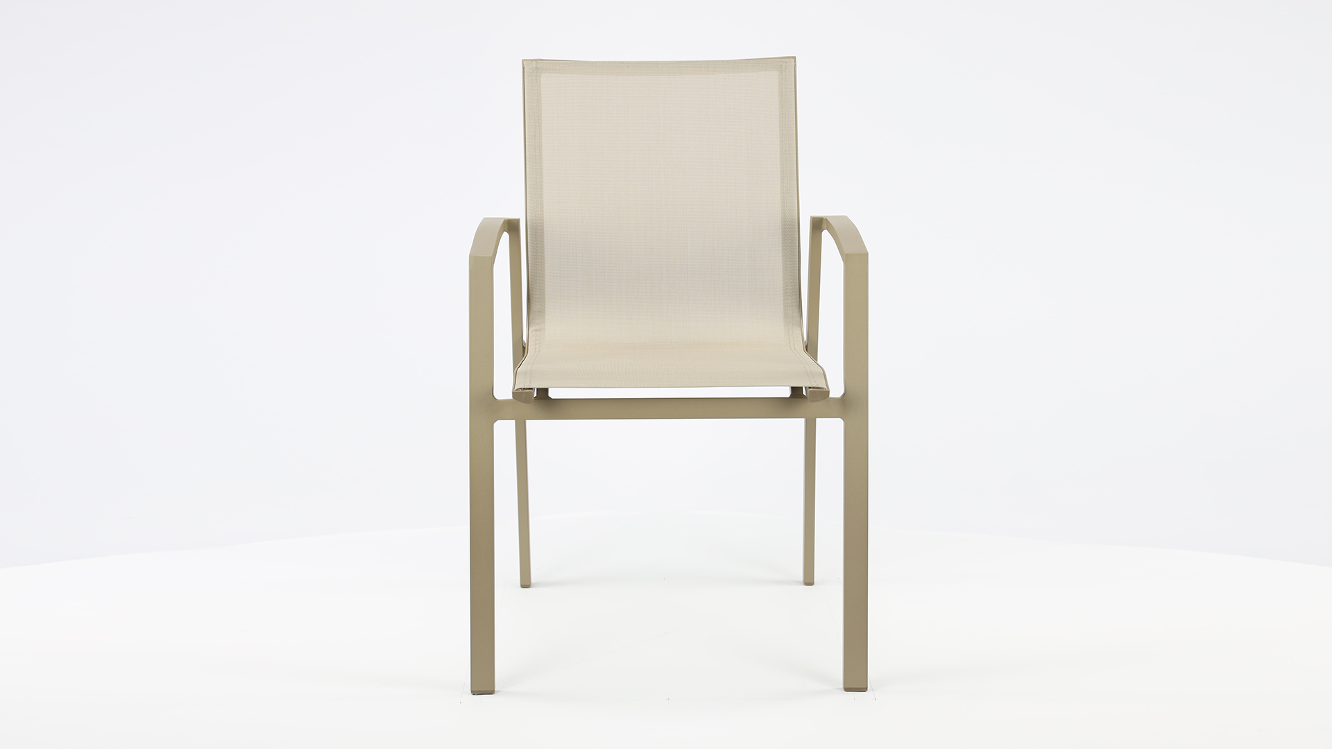 Alu Stacking Chair Bologna Champagne Matt - Light Taupe Textilene