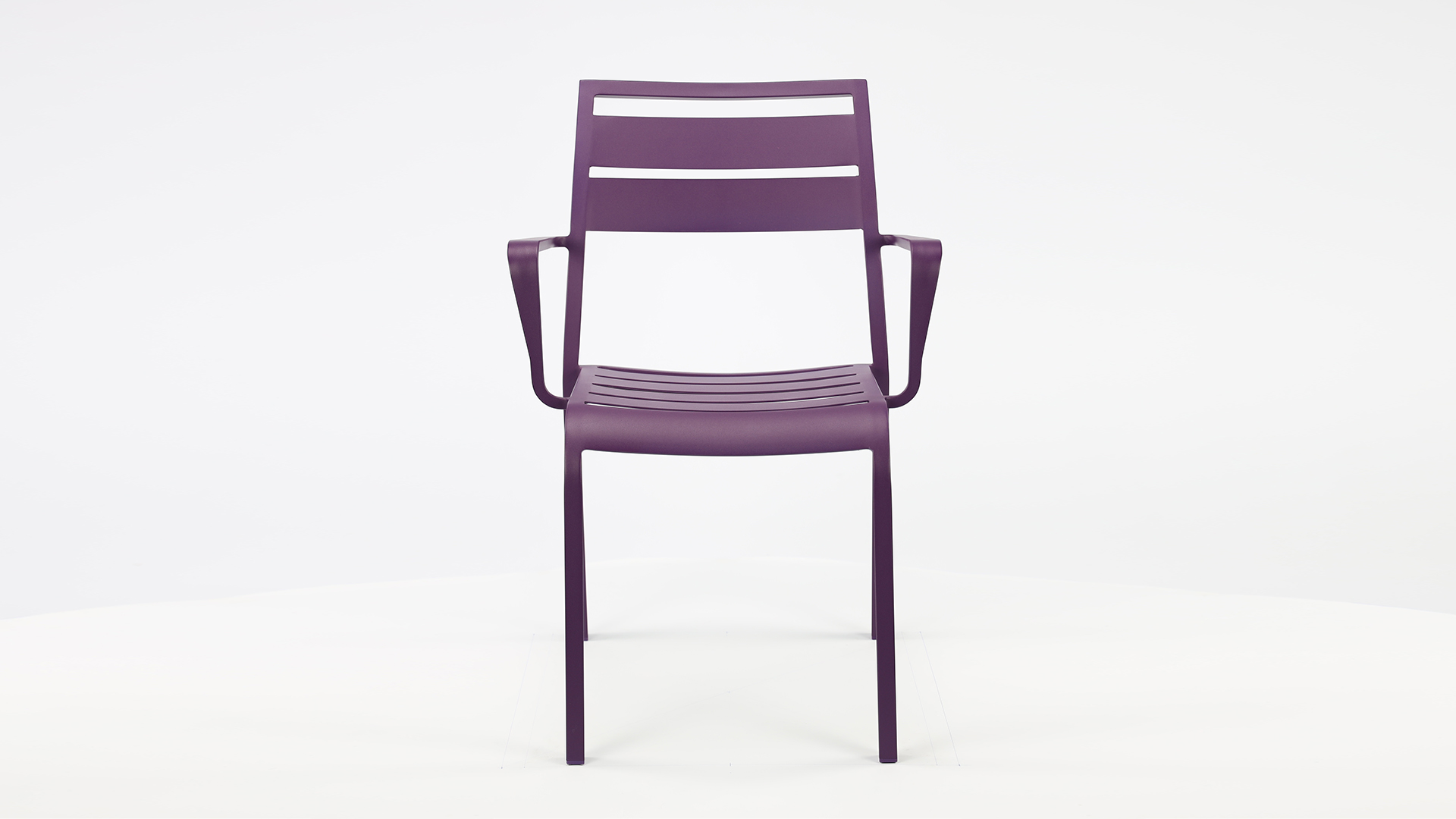 Alu Stapelstuhl Nice Slat Lila Matt + Armlehne