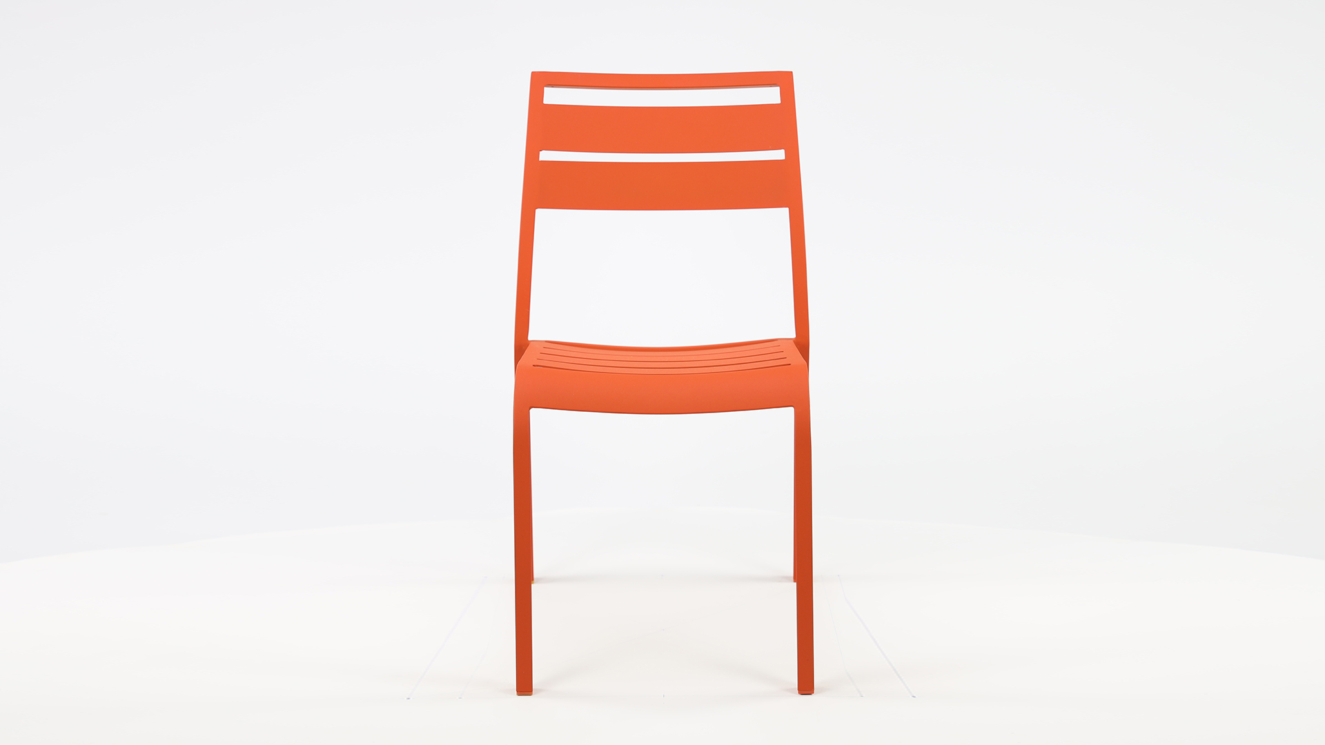 Alu Stapelstuhl Nice Lamelle Orange Matt