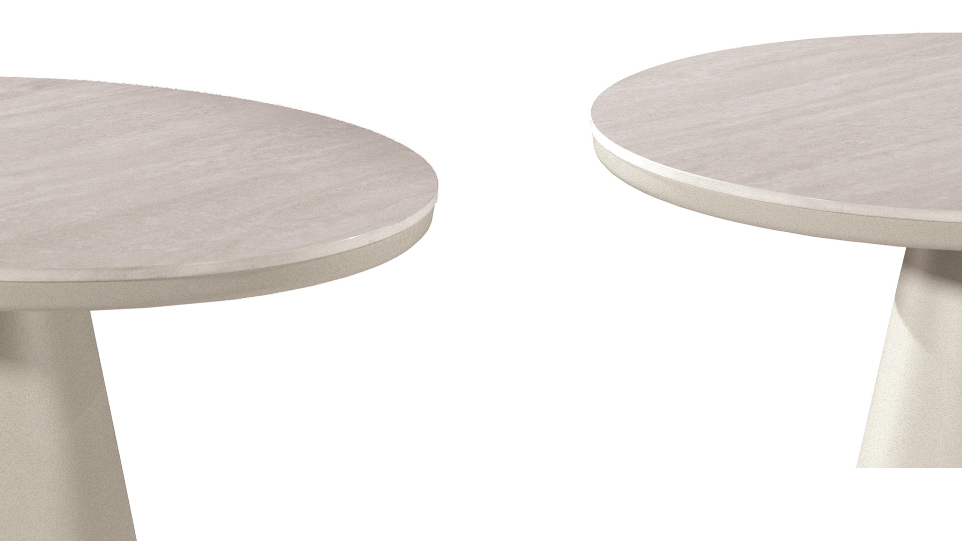 Table de jardin Alu Newcastle, diamètre 90 cm x hauteur 75 cm, revêtement en lin et céramique Romano Travertino.