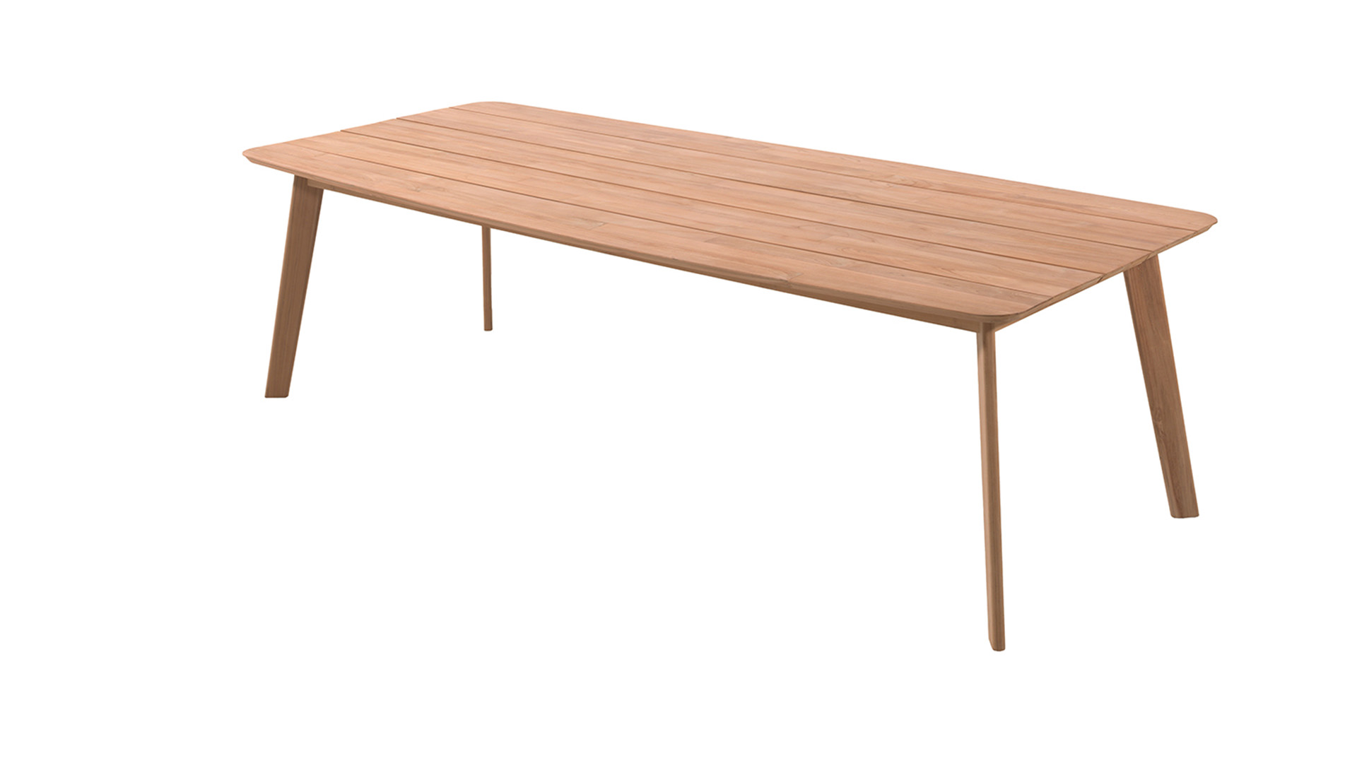 Table de jardin en teck Catania 280 cm, pieds fuselés