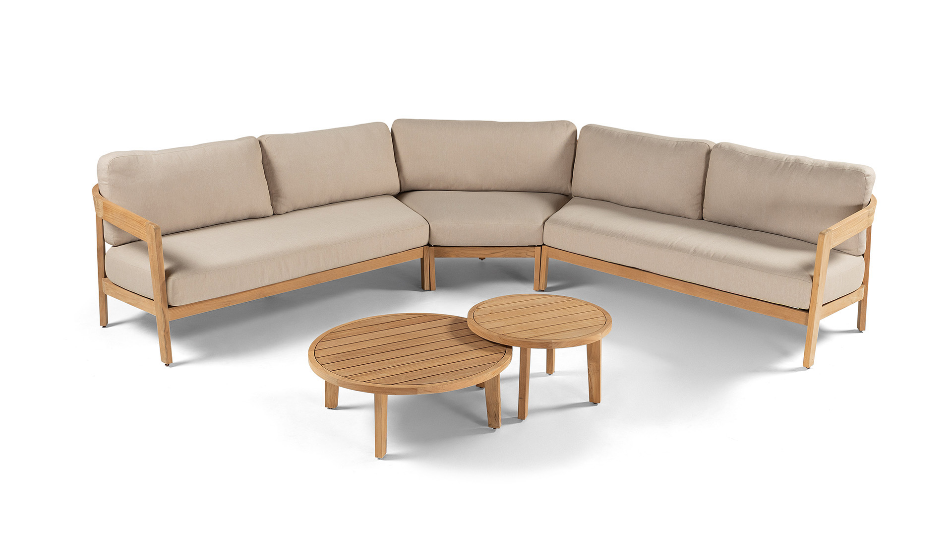 Teak Lounge Laval Ecklounge XL mit Kissen Sand Ecru QDF