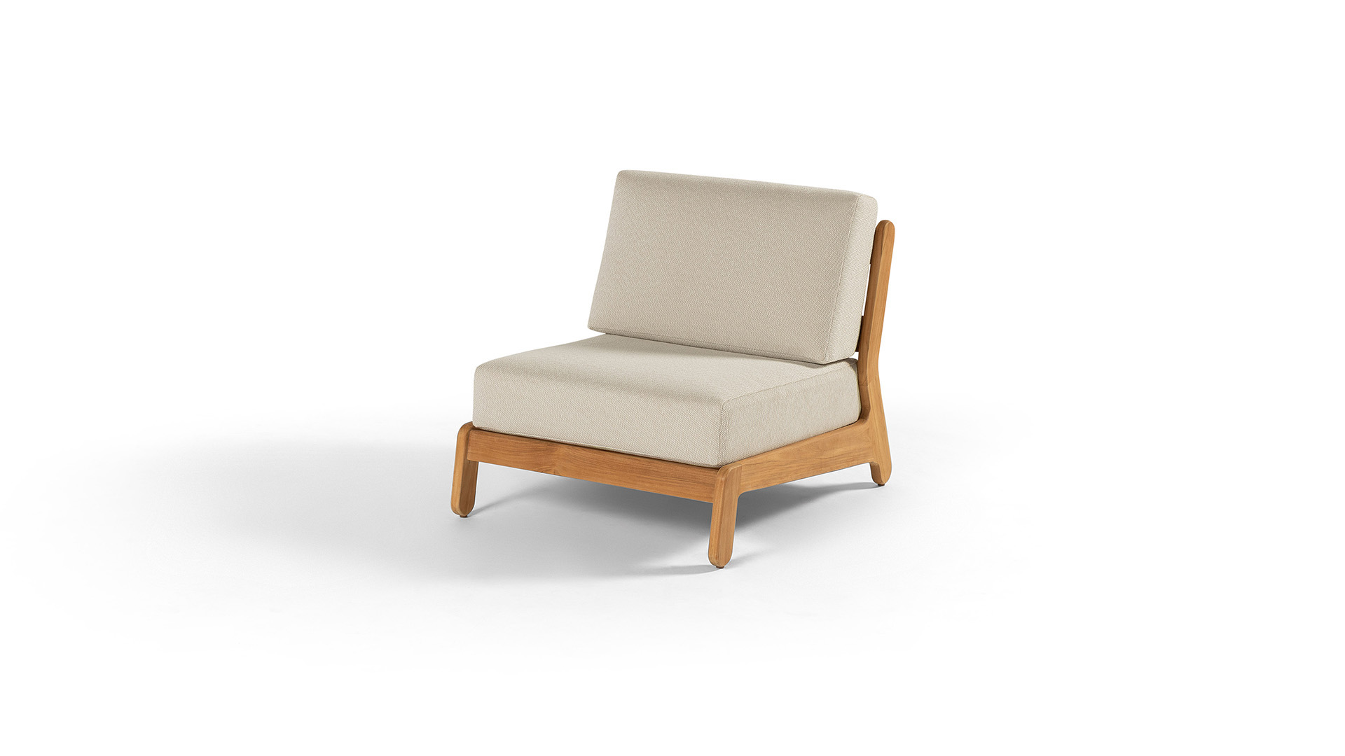 Teak Lounge Grace 1-Zit + Zit en Rugkussens Ecru Quick Dry Foam