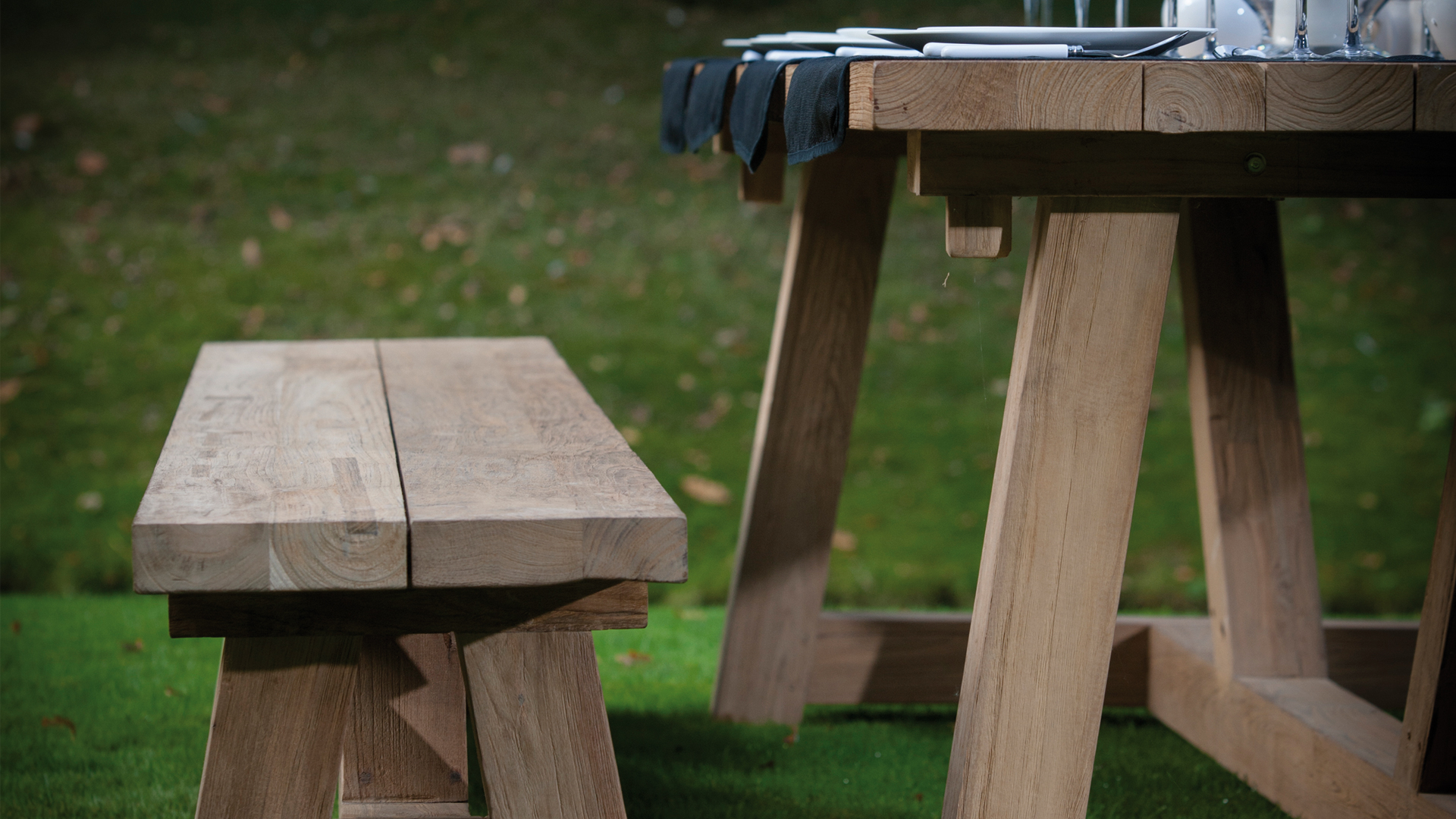 Banc de Jardin en Teck American Cottage - 300cm