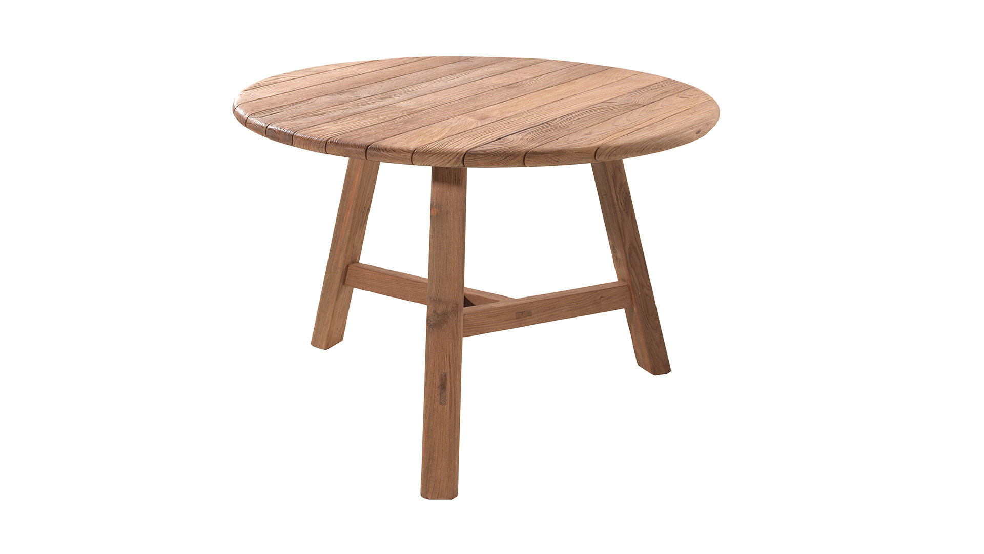 Table de jardin en teck Sintra Dia 120cm, teck reconstitué