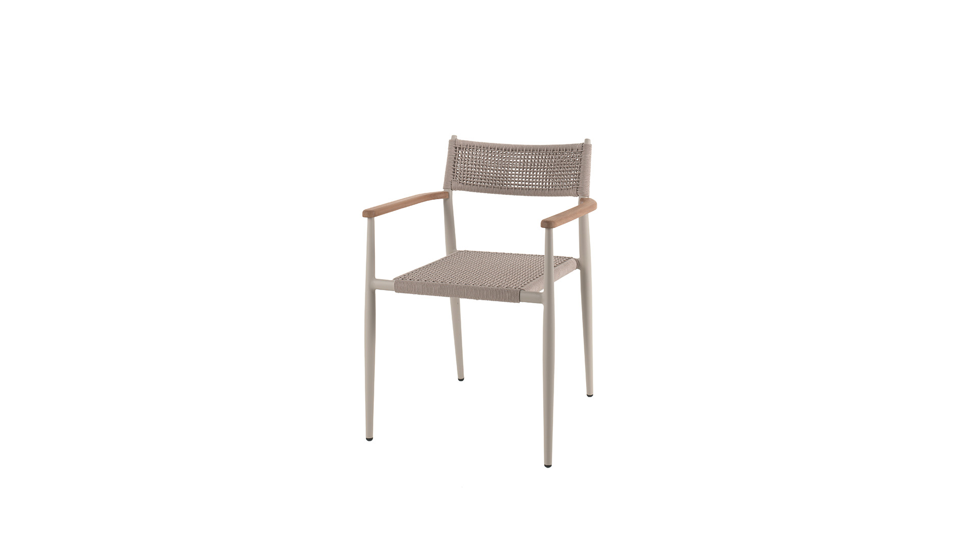 Alu Stacking Chair Leo Linen Matt Alu With Cord Sand