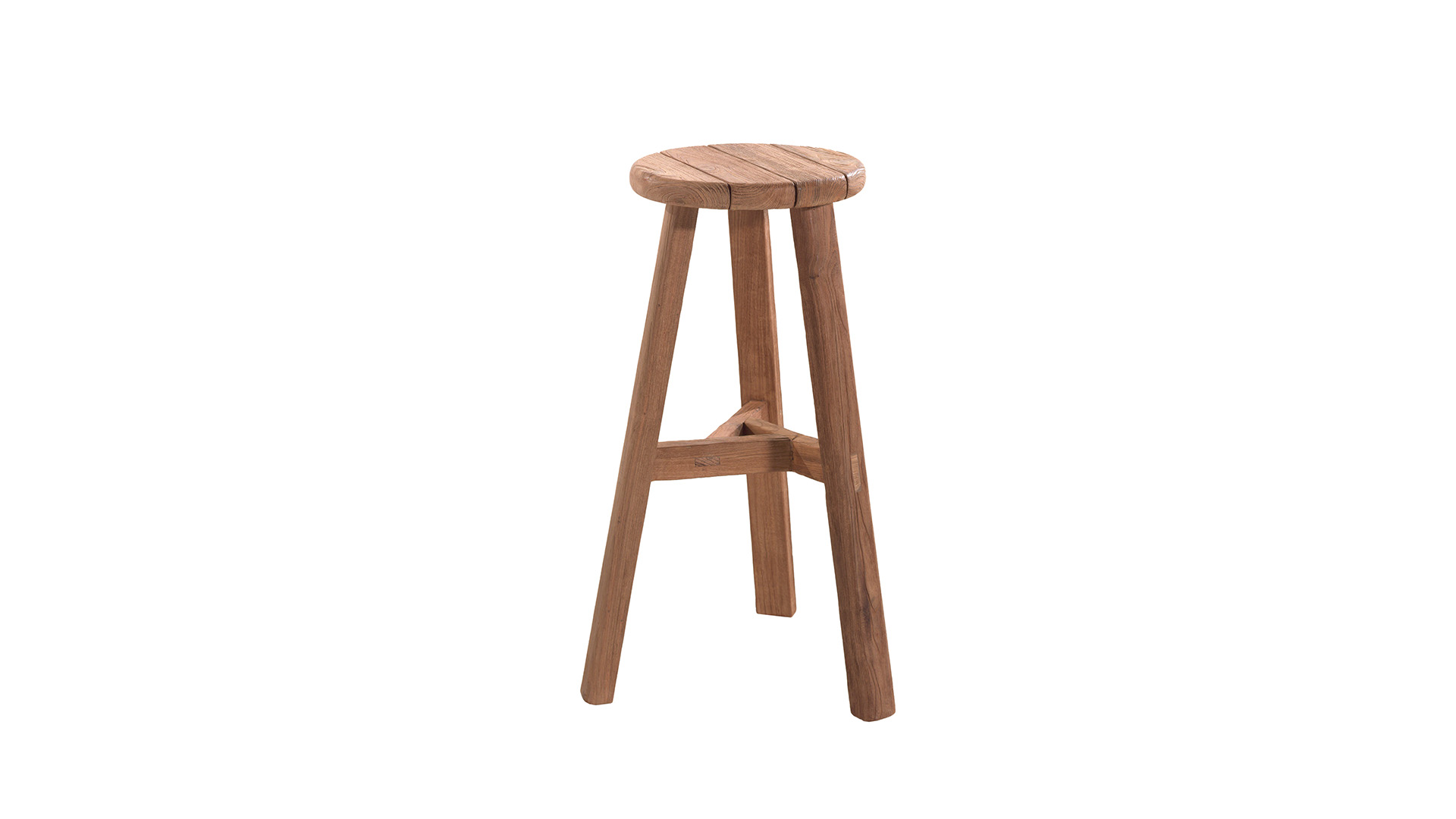 Chaise de bar en teck Ribero Dia 35cm x H75cm Erosi Recup Teck